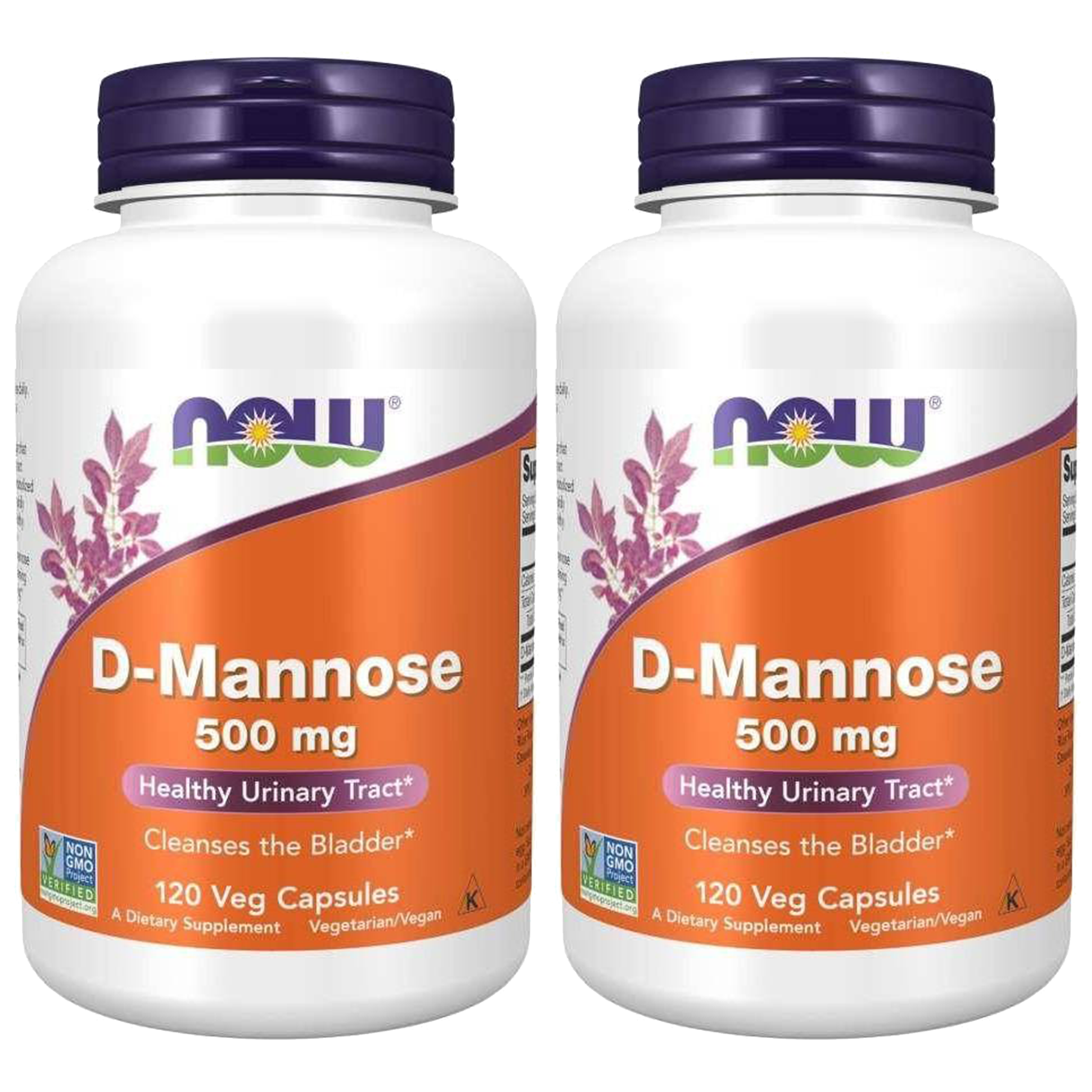 NOW D-Mannose 500mg - 2x 120vcaps.