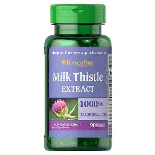 Puritan's Pride Milk Thistle 4:1 Extract 1000mg - 2x 90softgels