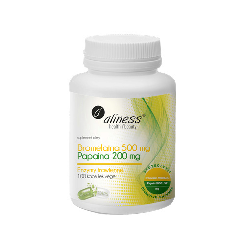 ALINESS - Bromelaina 500mg Papaina 200mg - 100vcaps.