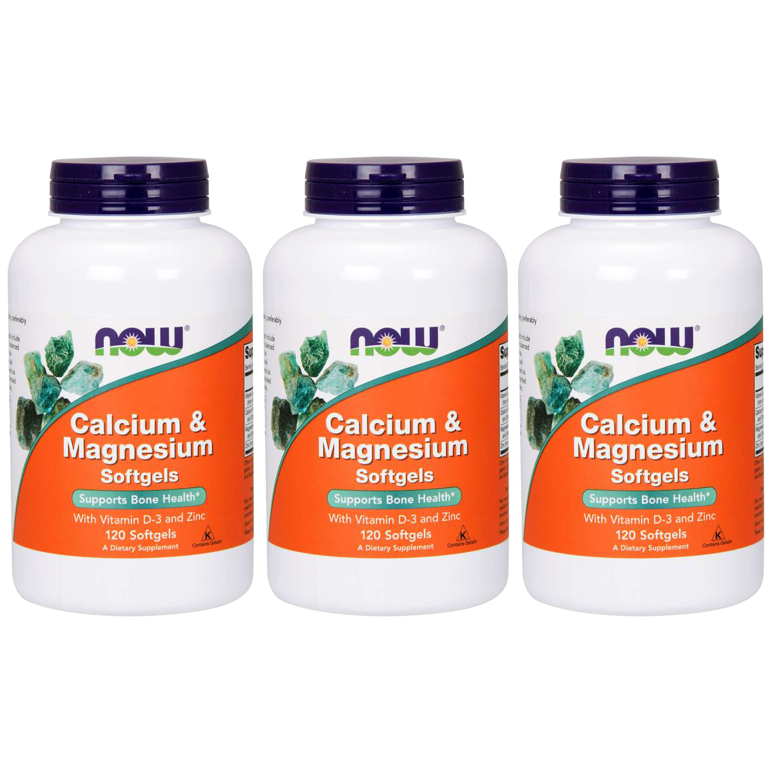 NOW Calcium and Magnesium - 3x 120softgels