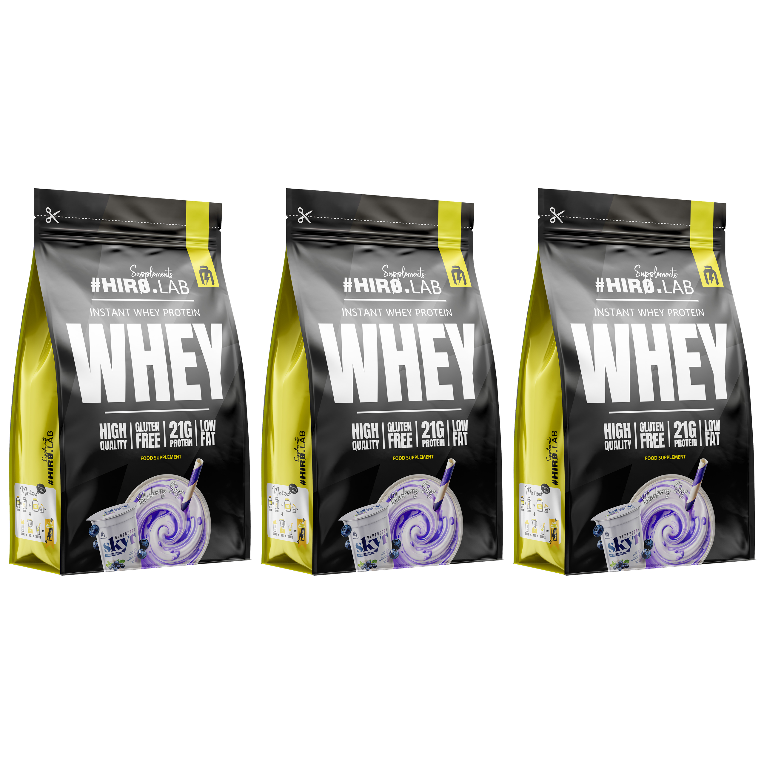 HIRO.LAB Instant Whey Protein - 3x 750g