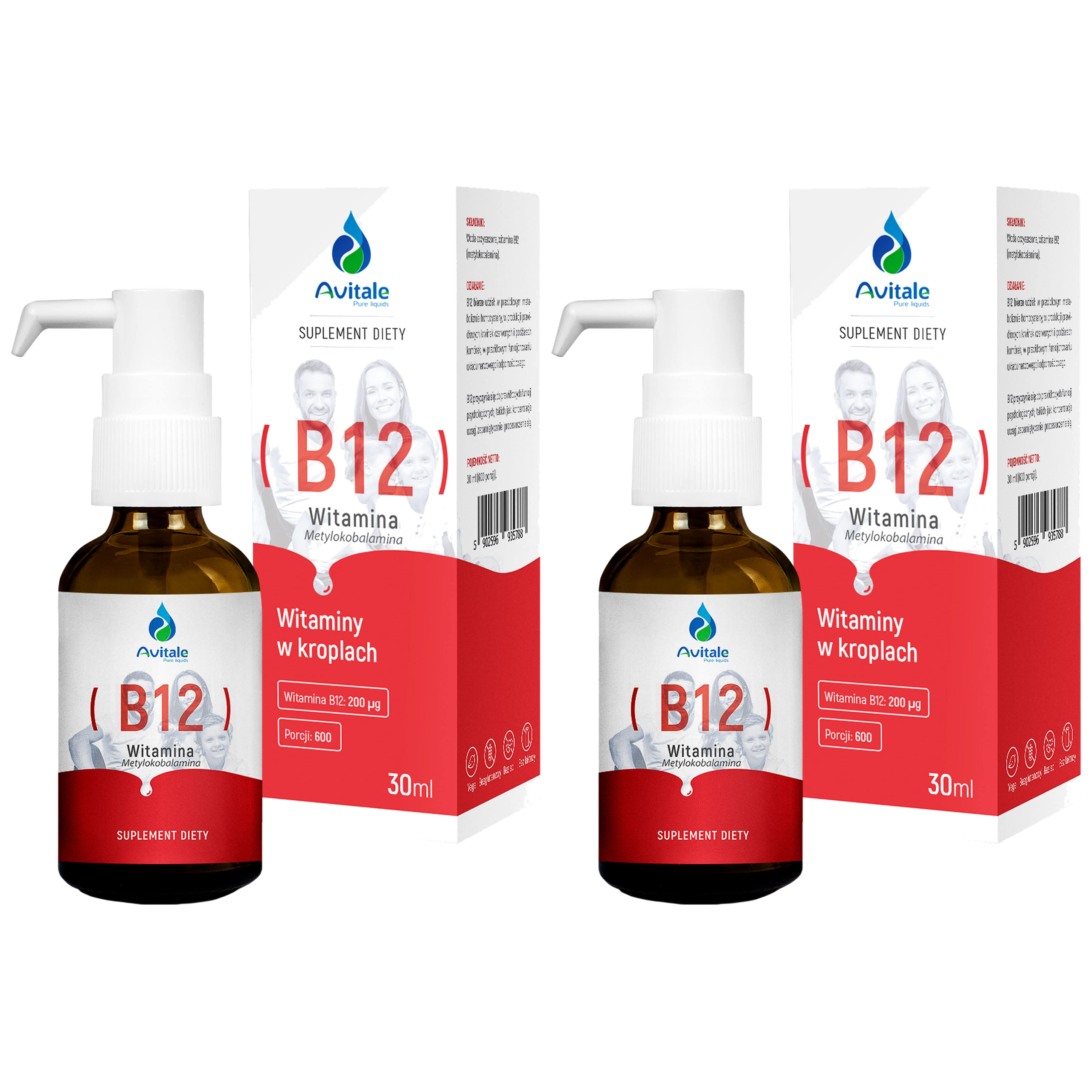 ALINESS - Avitale Witamina B12 200uq - 2x 30ml