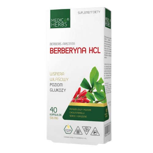 MEDICA HERBS - Berberyna HCL 500mg - 2x 40caps.