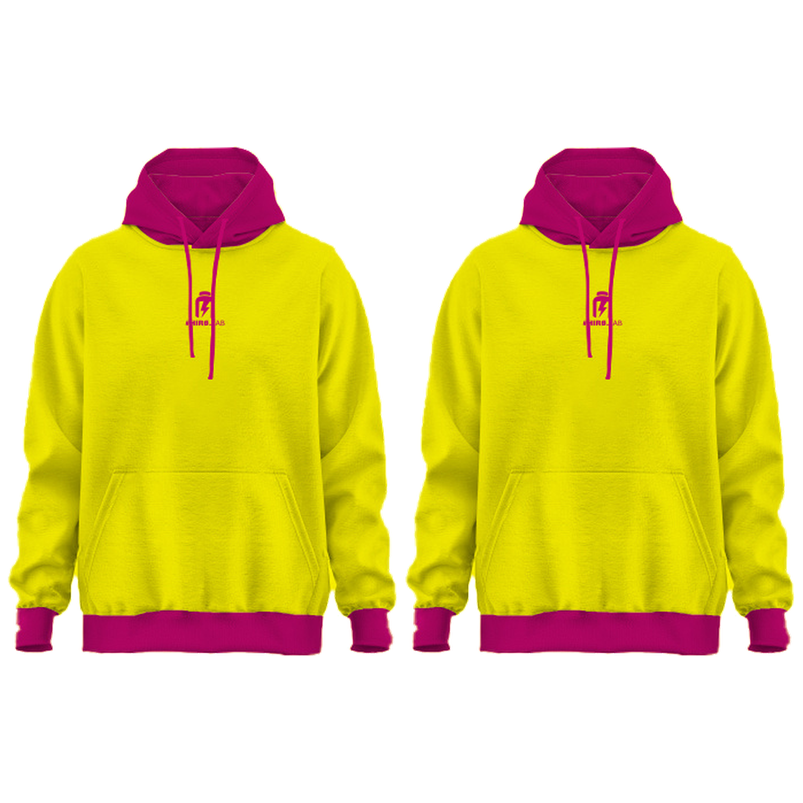 HIRO.LAB Bluza z kapturem HIRO - Żółto Różowa - 2x M
