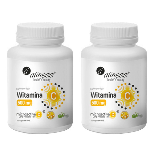ALINESS - Witamina C 500mg Microactive 12h - 100vcaps. x2