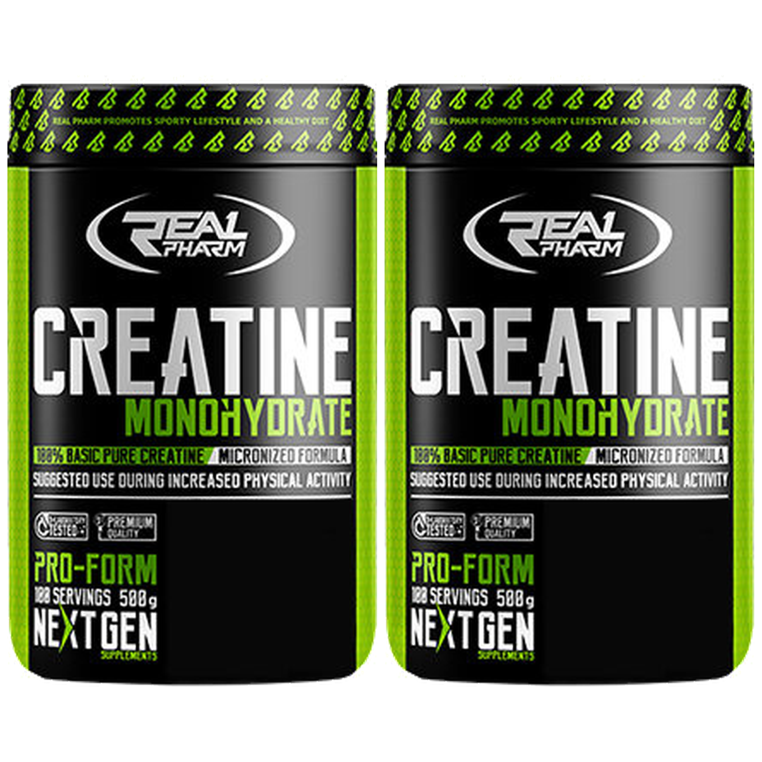 REAL PHARM Creatine Monohydrate - 2x 500g