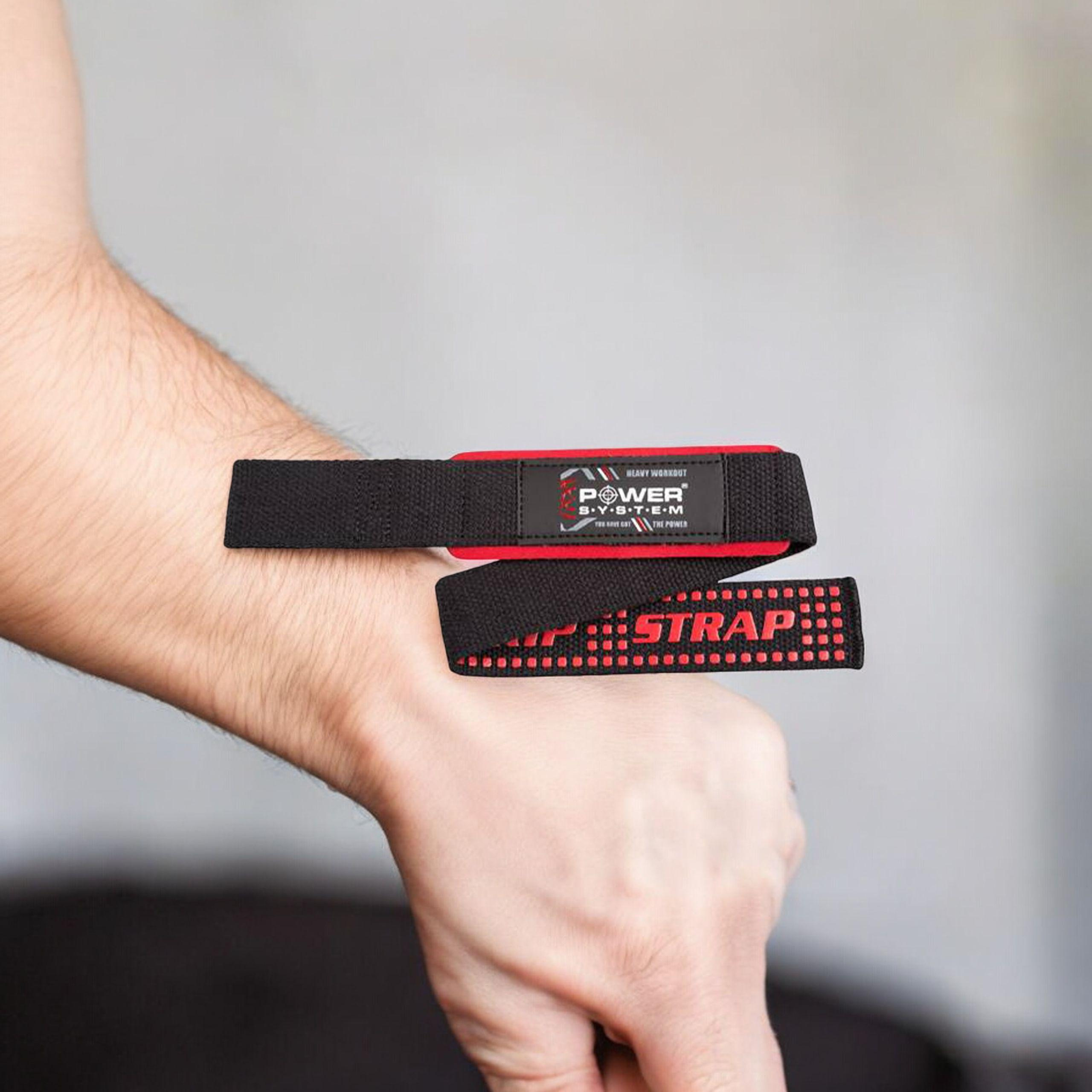 POWER SYSTEM XTR Grip Straps Black/Red - 3x Paski Treningowe