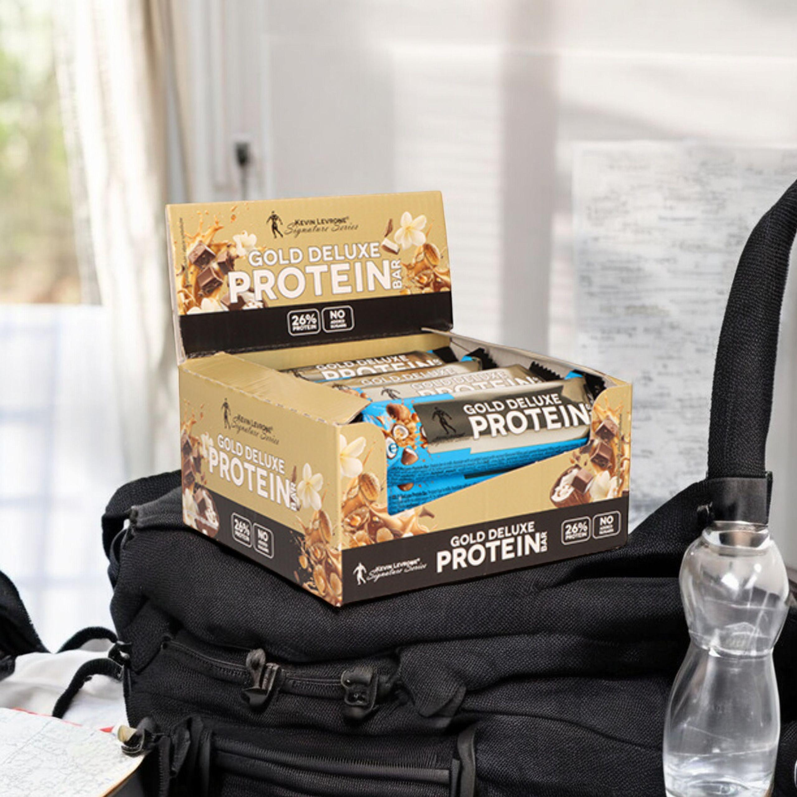 KEVIN LEVRONE - Gold Deluxe Protein Bar - 12x 48g - Vanilla Caramel - WYPRZEDAŻ - 30-04