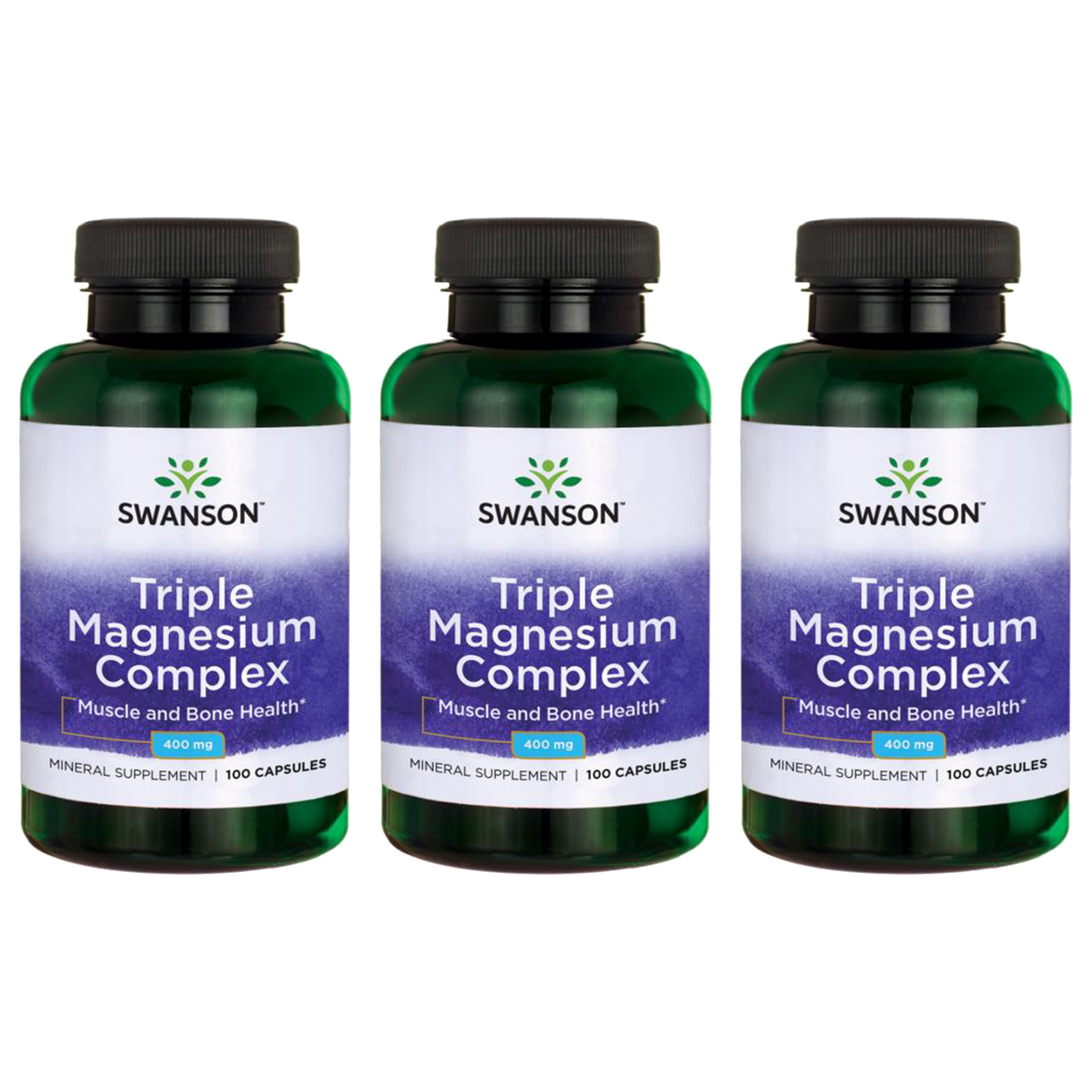 SWANSON Triple Magnesium Complex 400mg - 3x 100caps