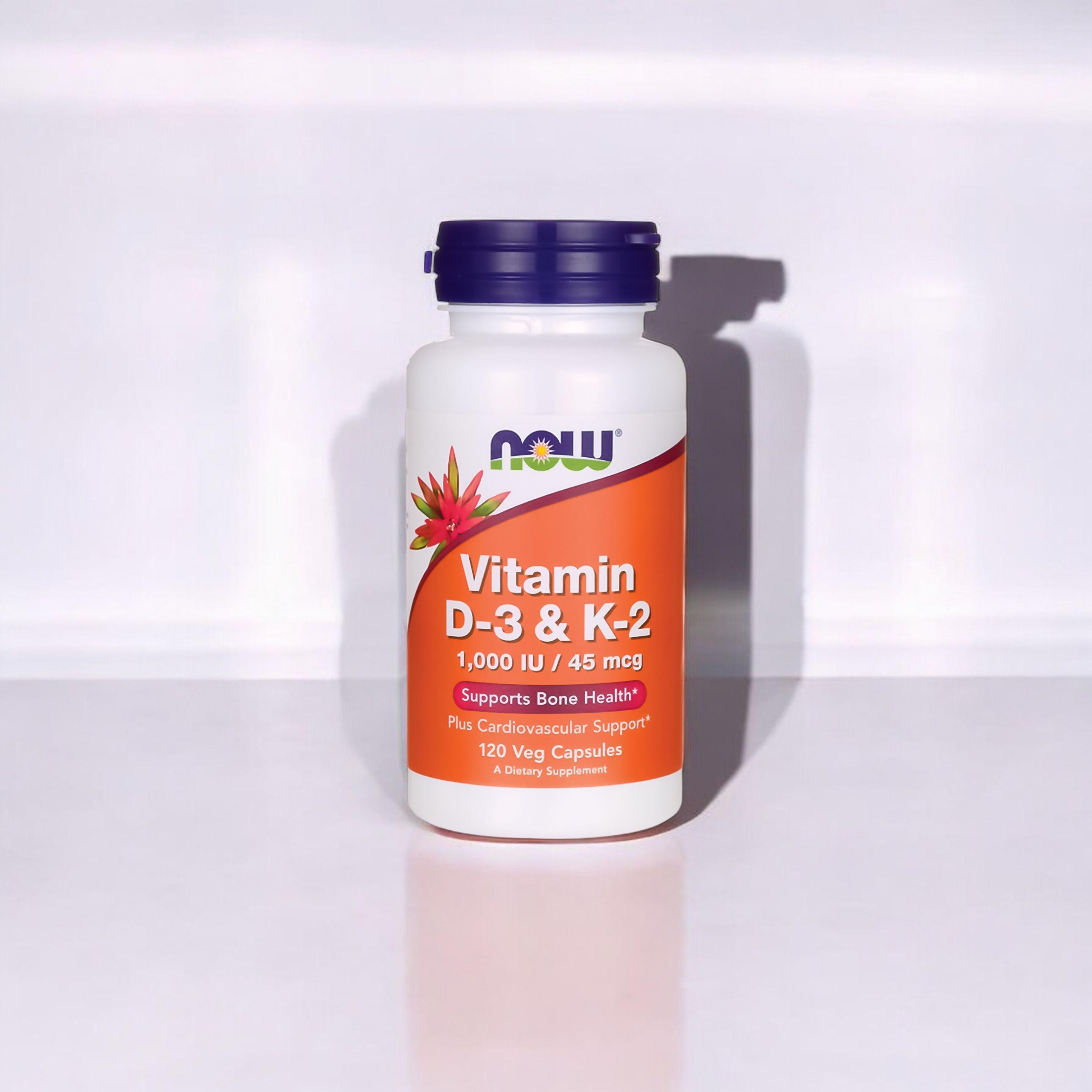 NOW Vitamin D3 & K2 1000IU - 3x 120vegcaps