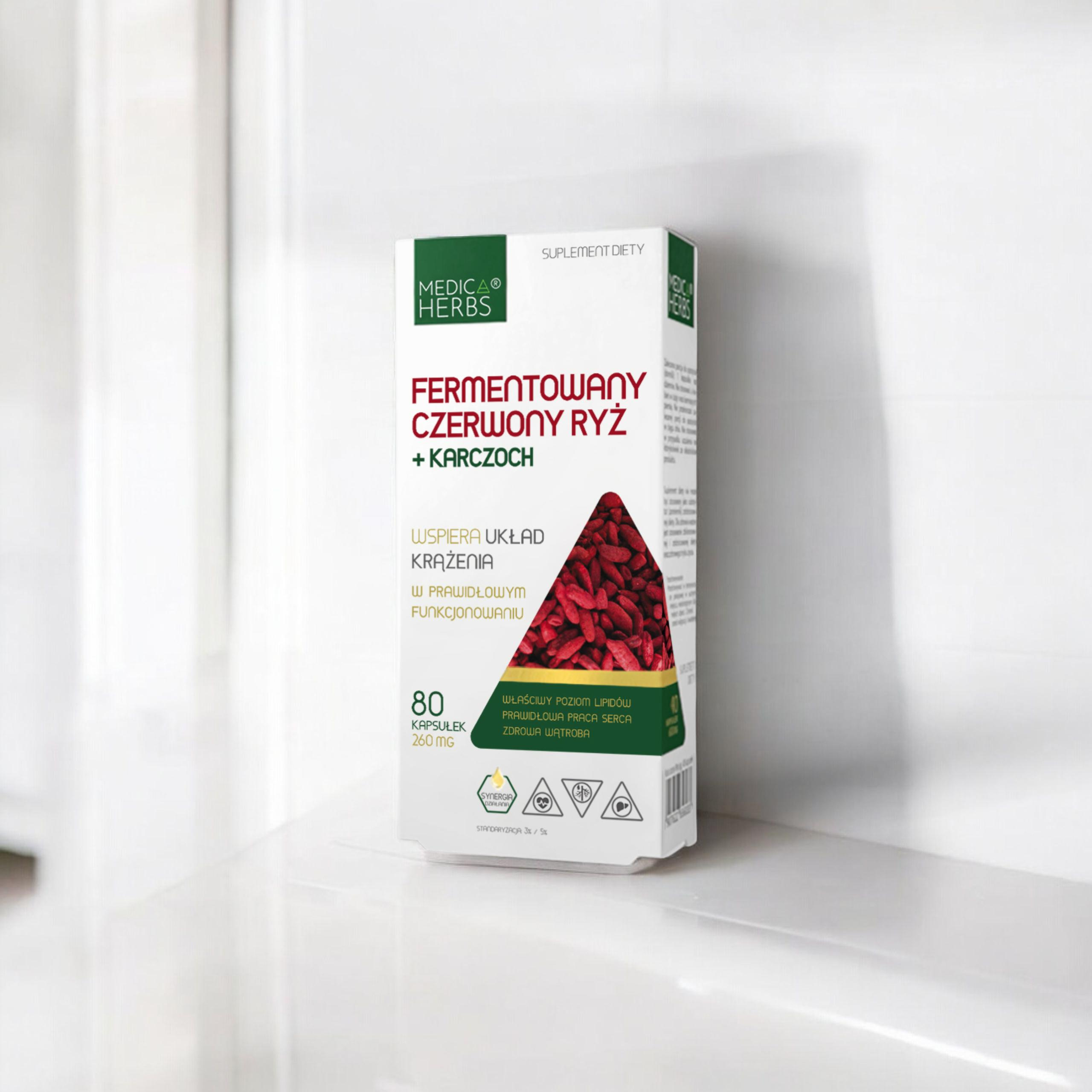 MEDICA HERBS - Fermentowany Czerwony Ryż + Karczoch - 80caps.
