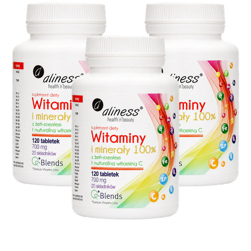 ALINESS Witaminy i Minerały 100% - 3x 120tab