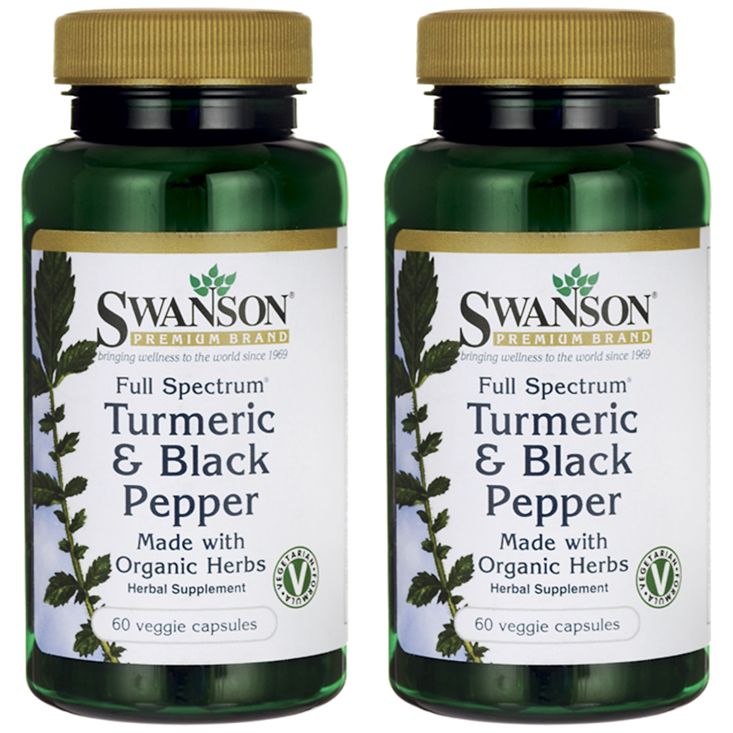SWANSON Turmeric Black Pepper (Kurkuma z Piperyną) - 2x 60vcaps.