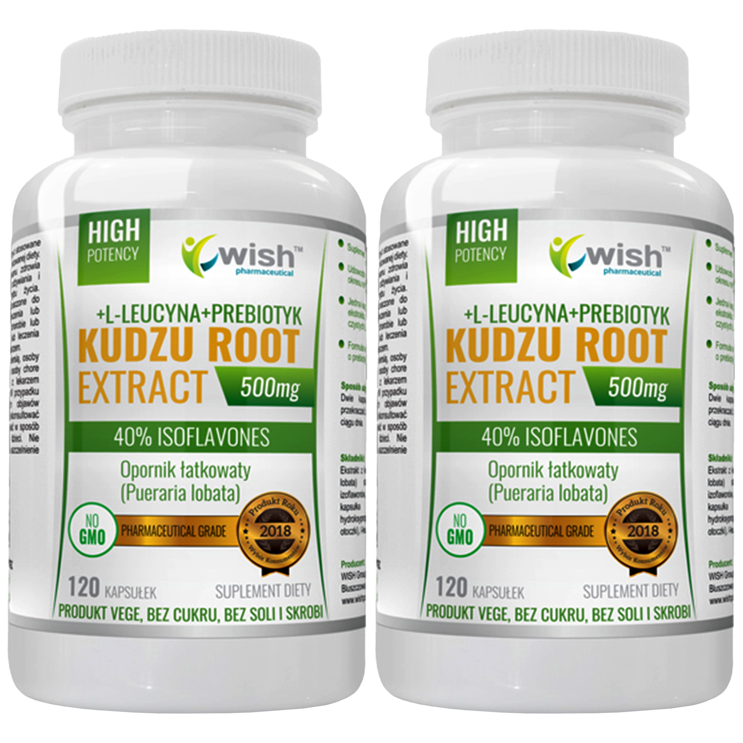WISH Pharmaceutical Kudzu Root Extract 500mg - 2x 120caps