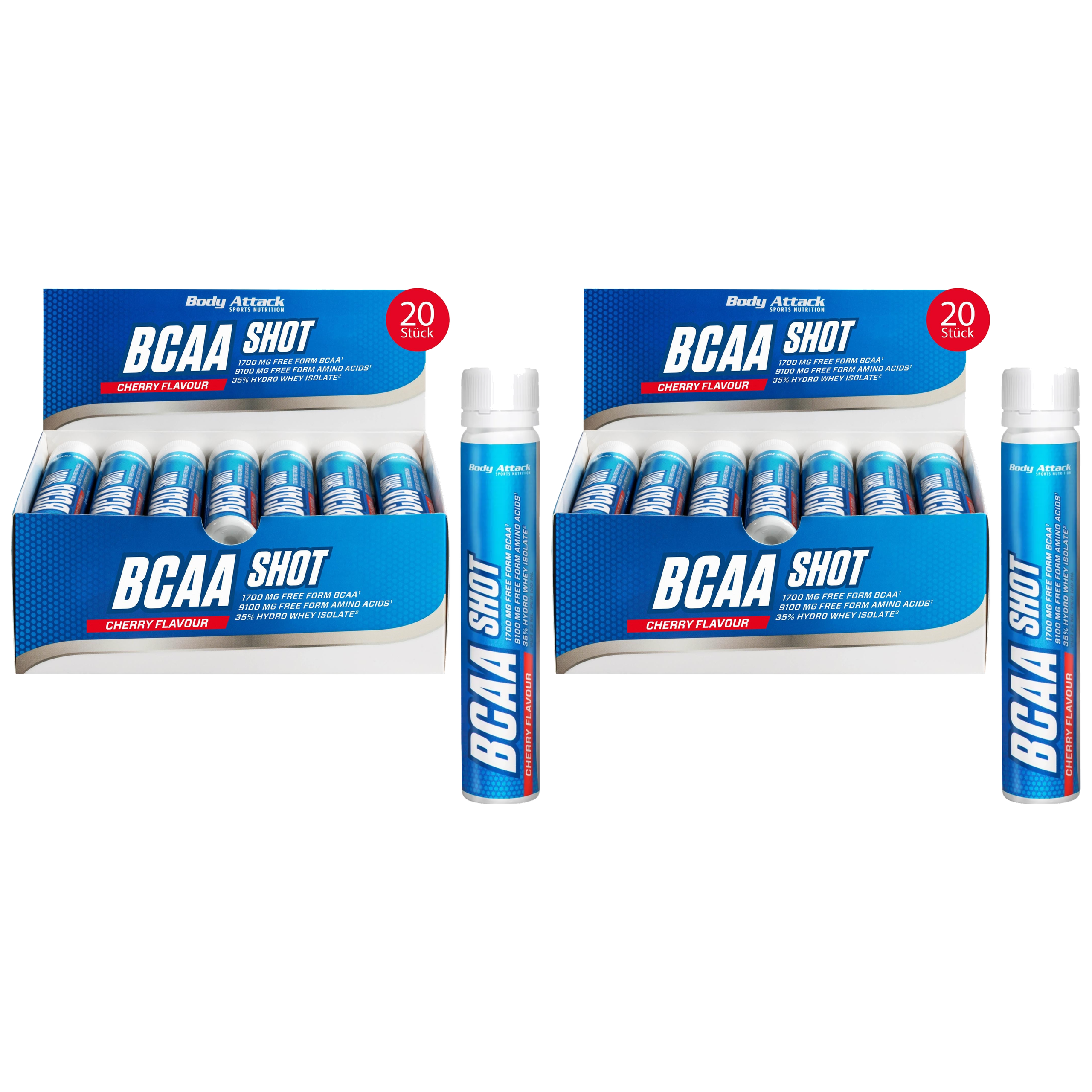 BODY ATTACK - BCAA Shot - 20x 2x 25ml - Cherry