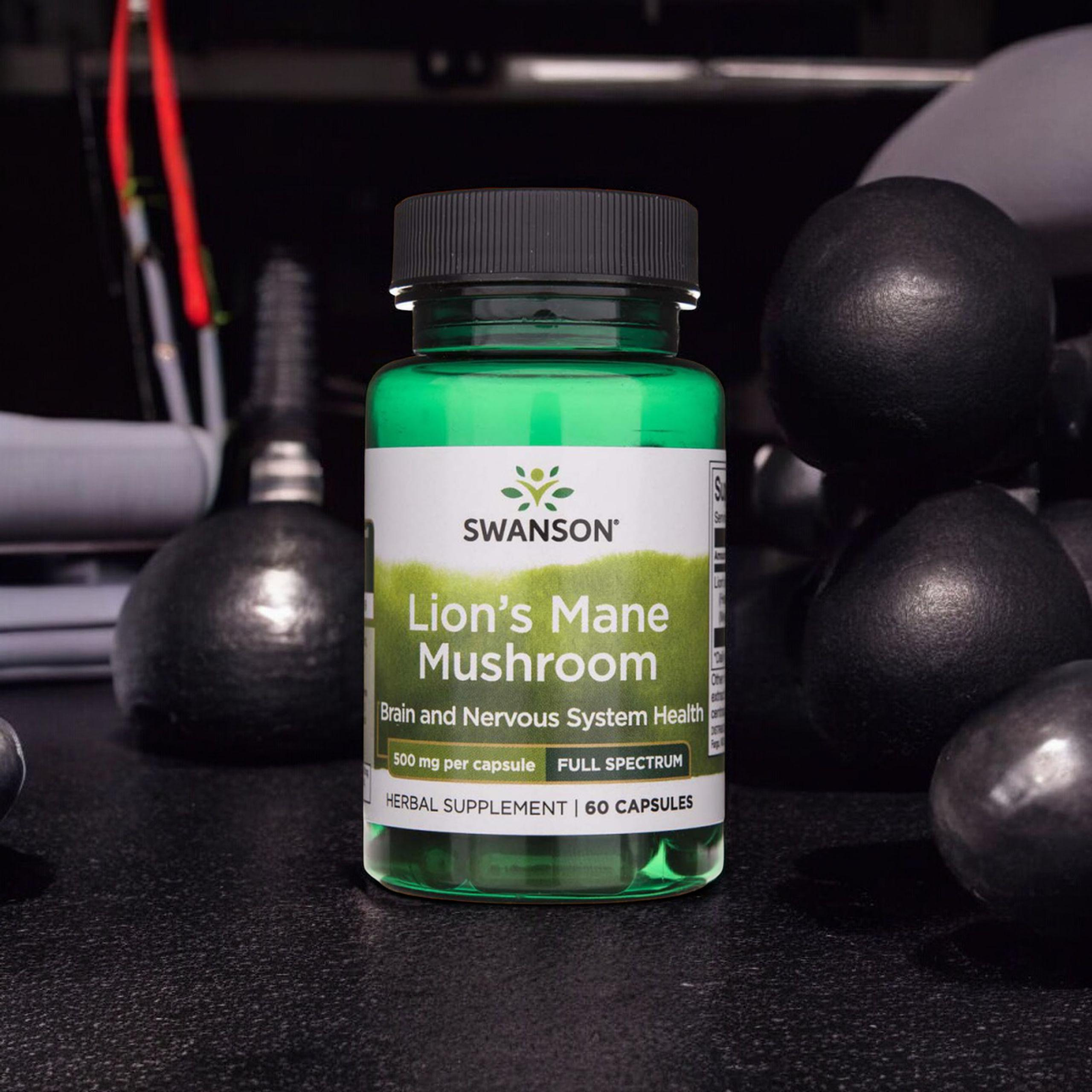 SWANSON Lion's Mane Mushroom 500mg - 60caps. - 3x Soplówka jeżowata
