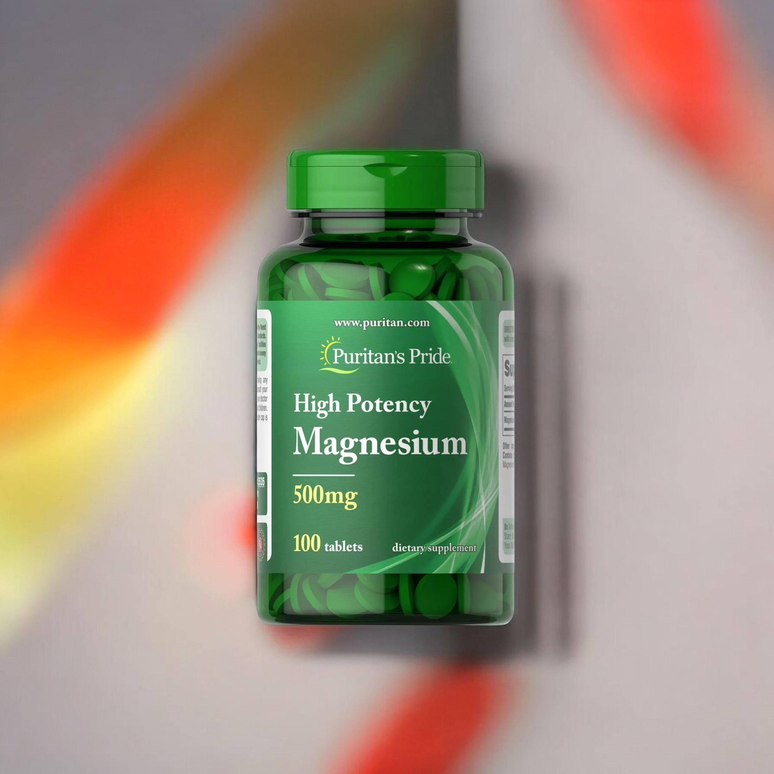 Puritan's Pride High Potency Magnesium 500mg - 100tabs - 2x Magnez