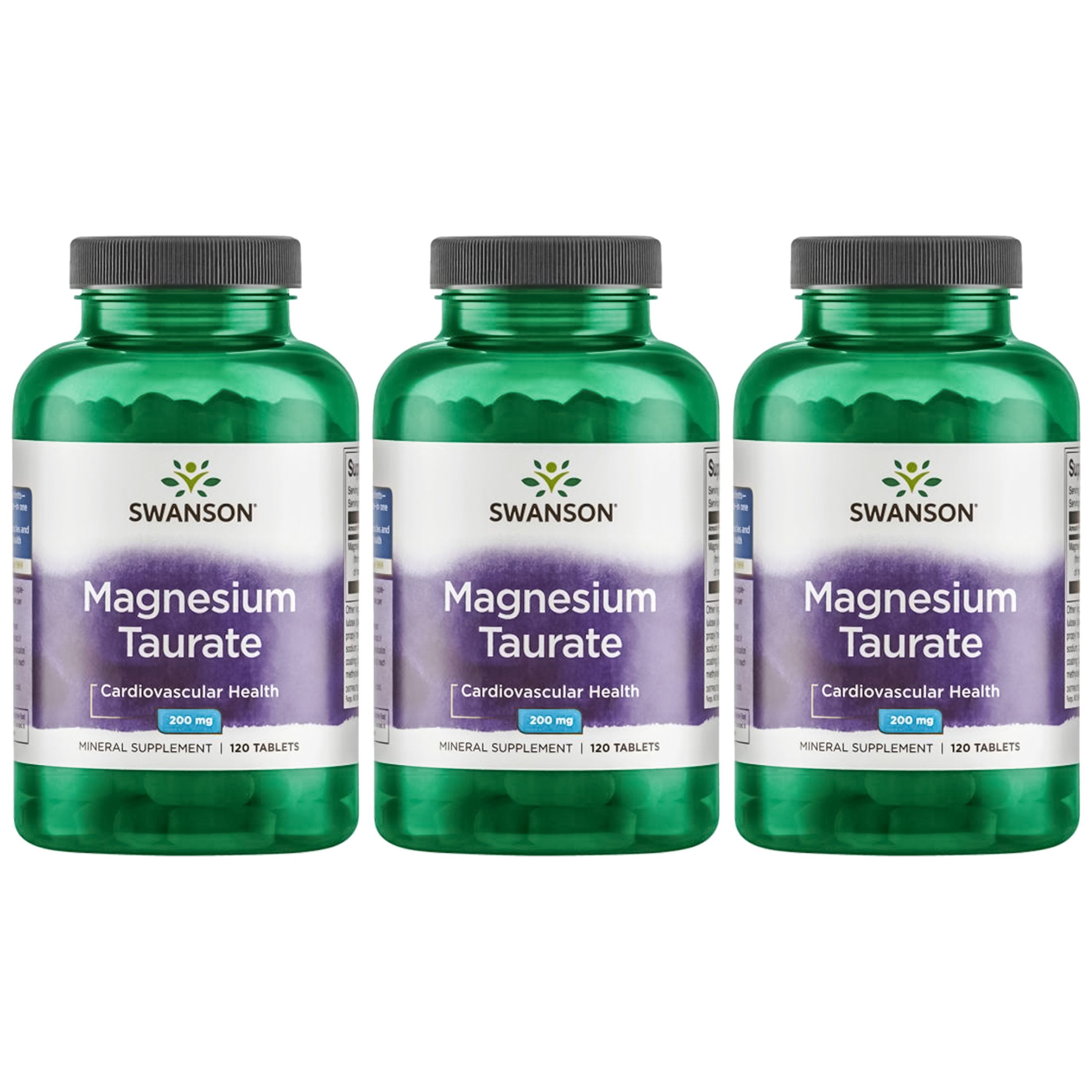 SWANSON Magnesium Taurate 100mg - 3x 120tabs