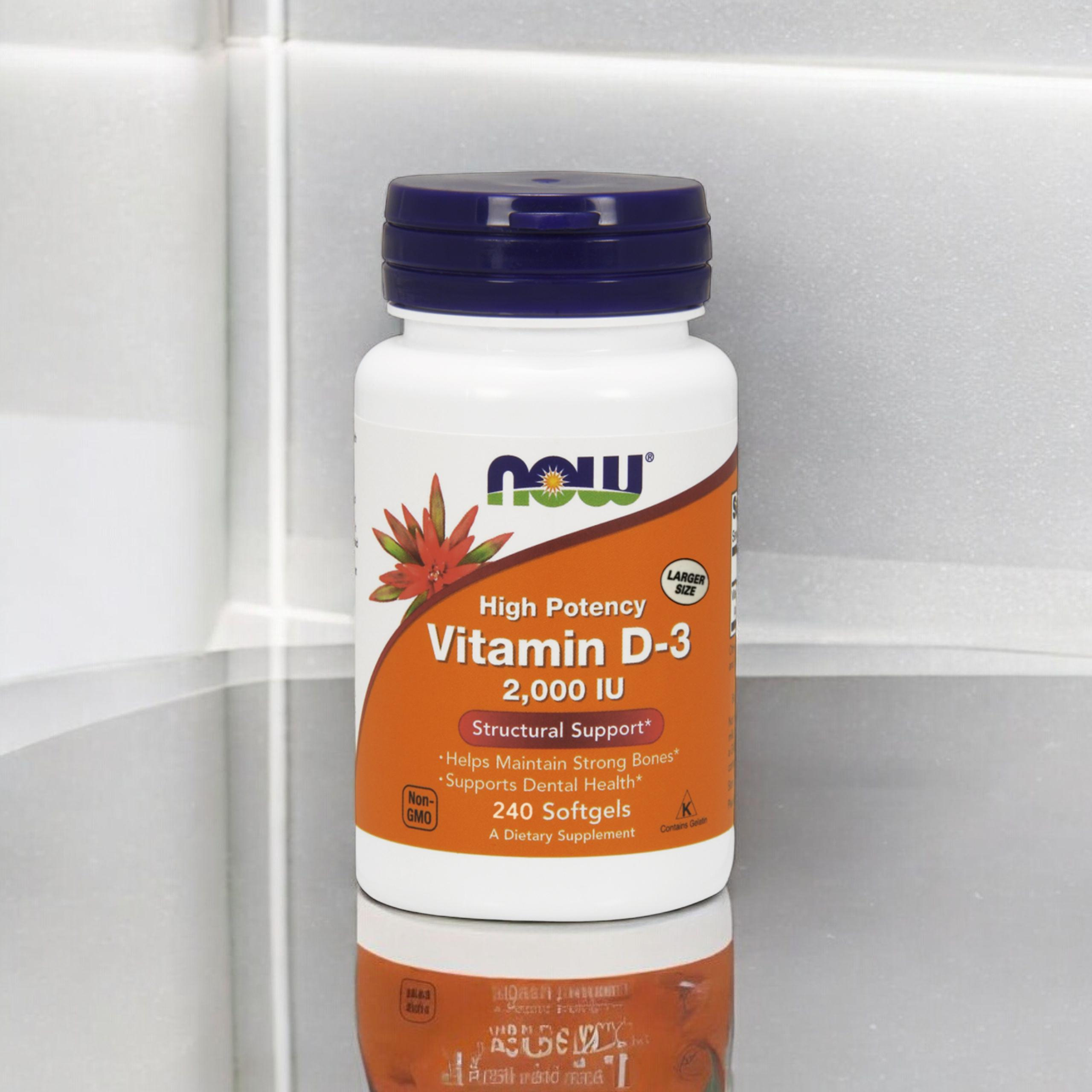 NOW Vitamin D3 2000IU - 3x 240softgels