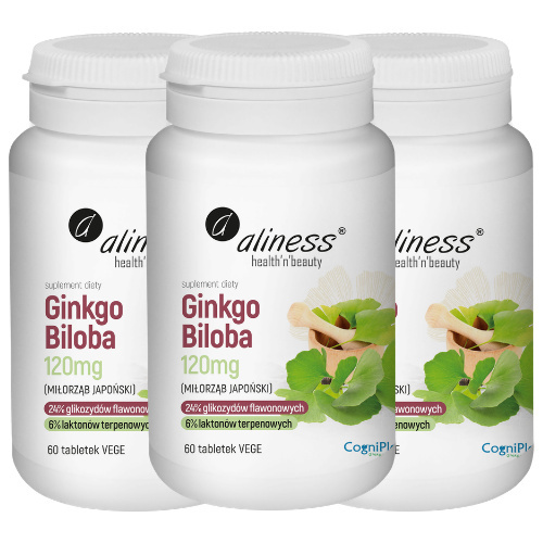 ALINESS - Ginkgo Biloba 120mg - 60vtabs. x3