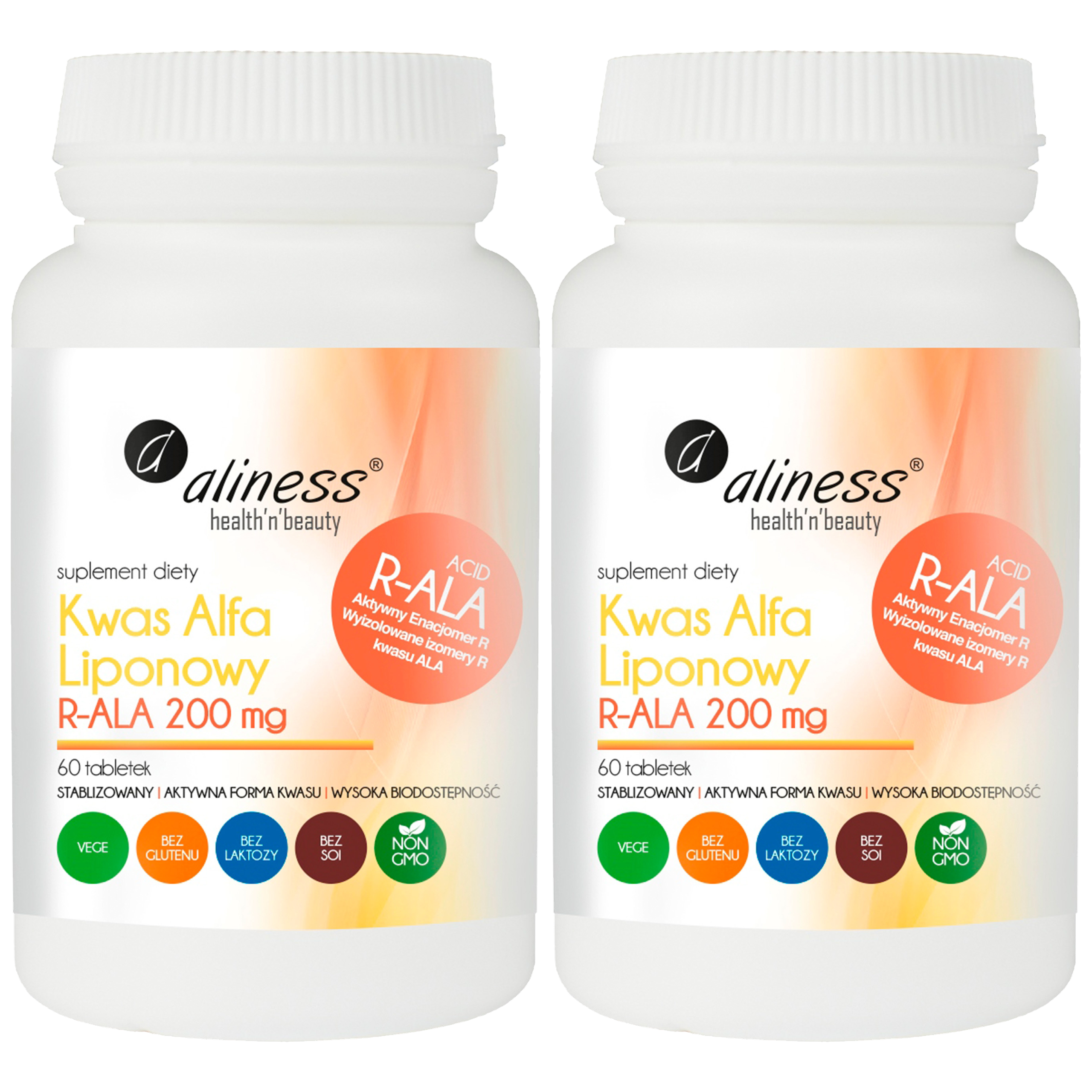 ALINESS - Alfa Liponowy R-ALA 200mg - 2x 60tabs.