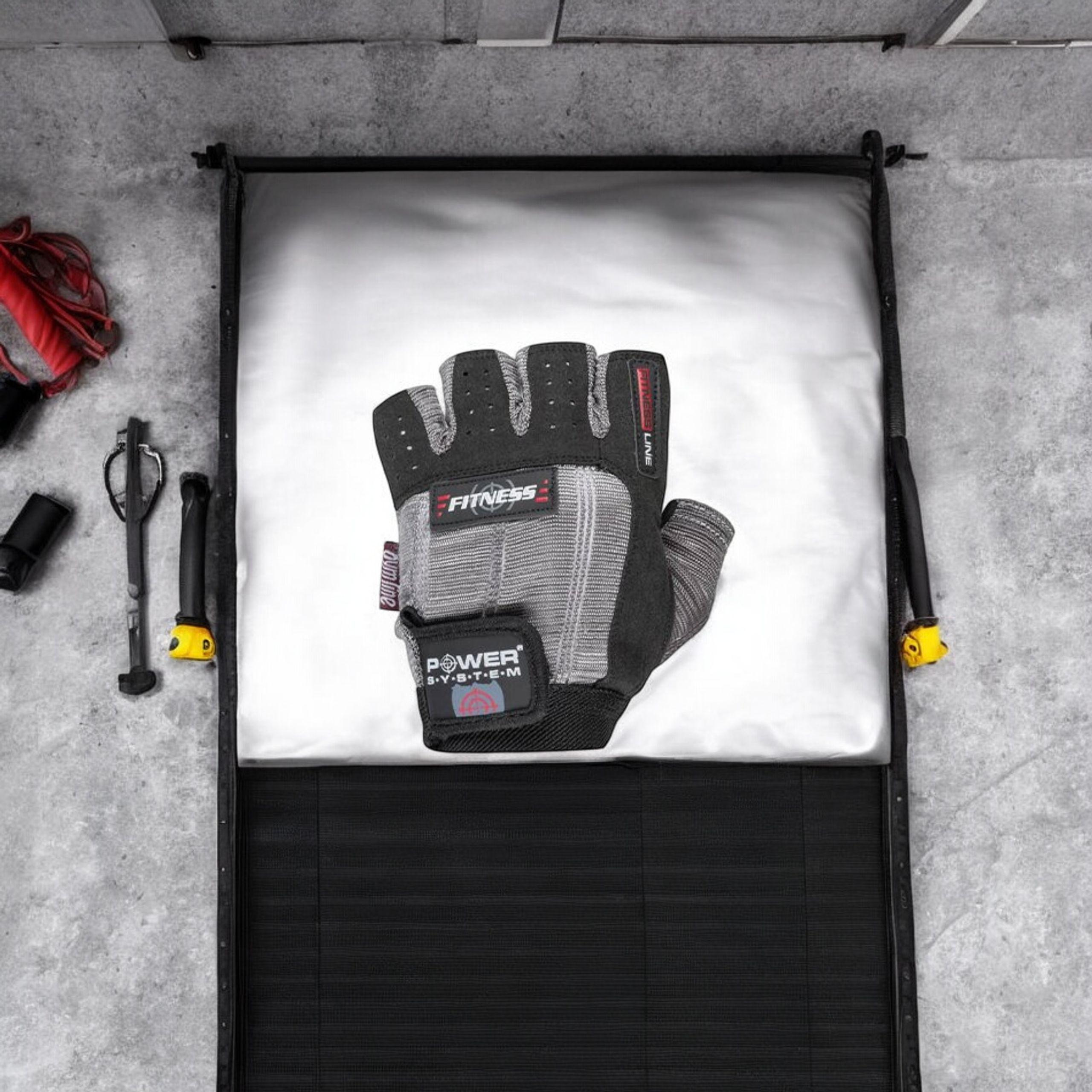 POWER SYSTEM Rękawice Fitness - Szaro-Czarne
