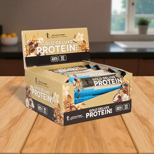 KEVIN LEVRONE - Gold Deluxe Protein Bar - 12x 48g - Vanilla Caramel - WYPRZEDAŻ - 30-04