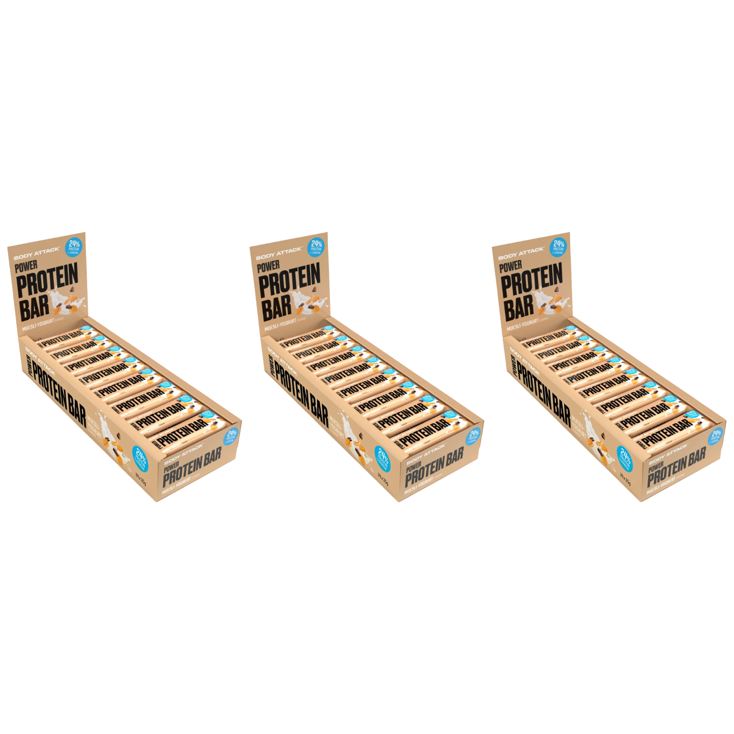 BODY ATTACK - Baton Power Protein Bar - 24x 3x 35g