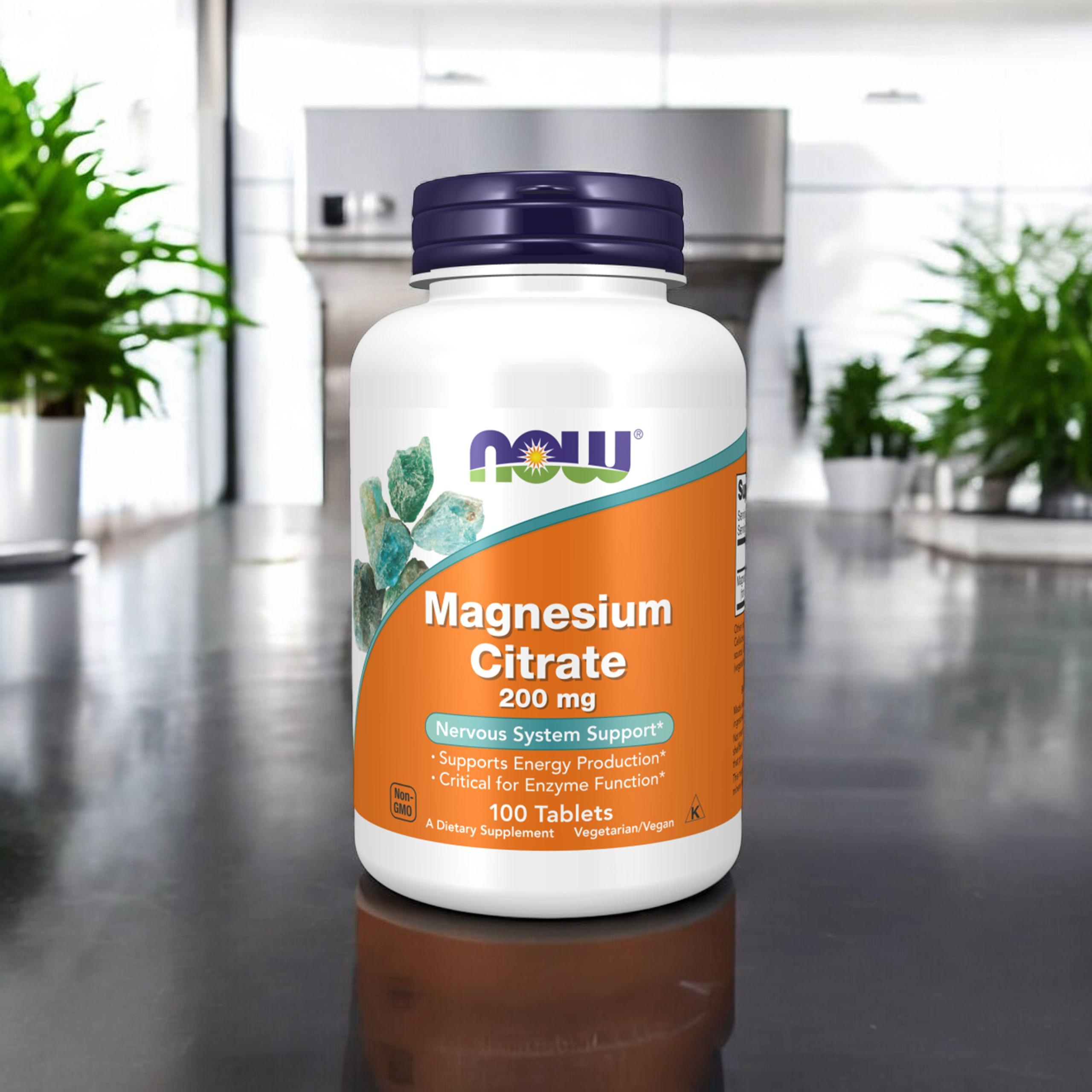 NOW Magnesium Citrate 200mg - 2x 100tabs