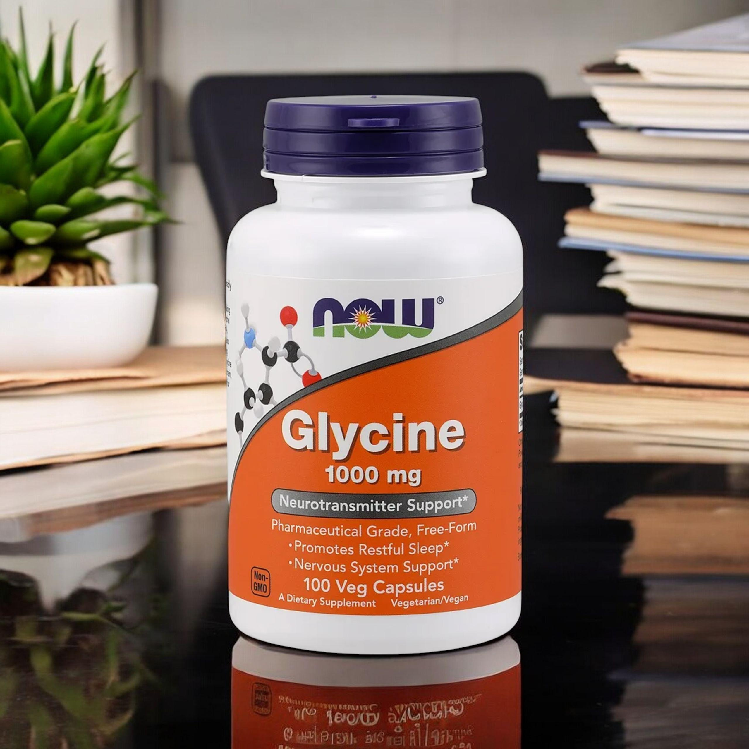 NOW Glycine 1000mg - 2x 100vcaps.