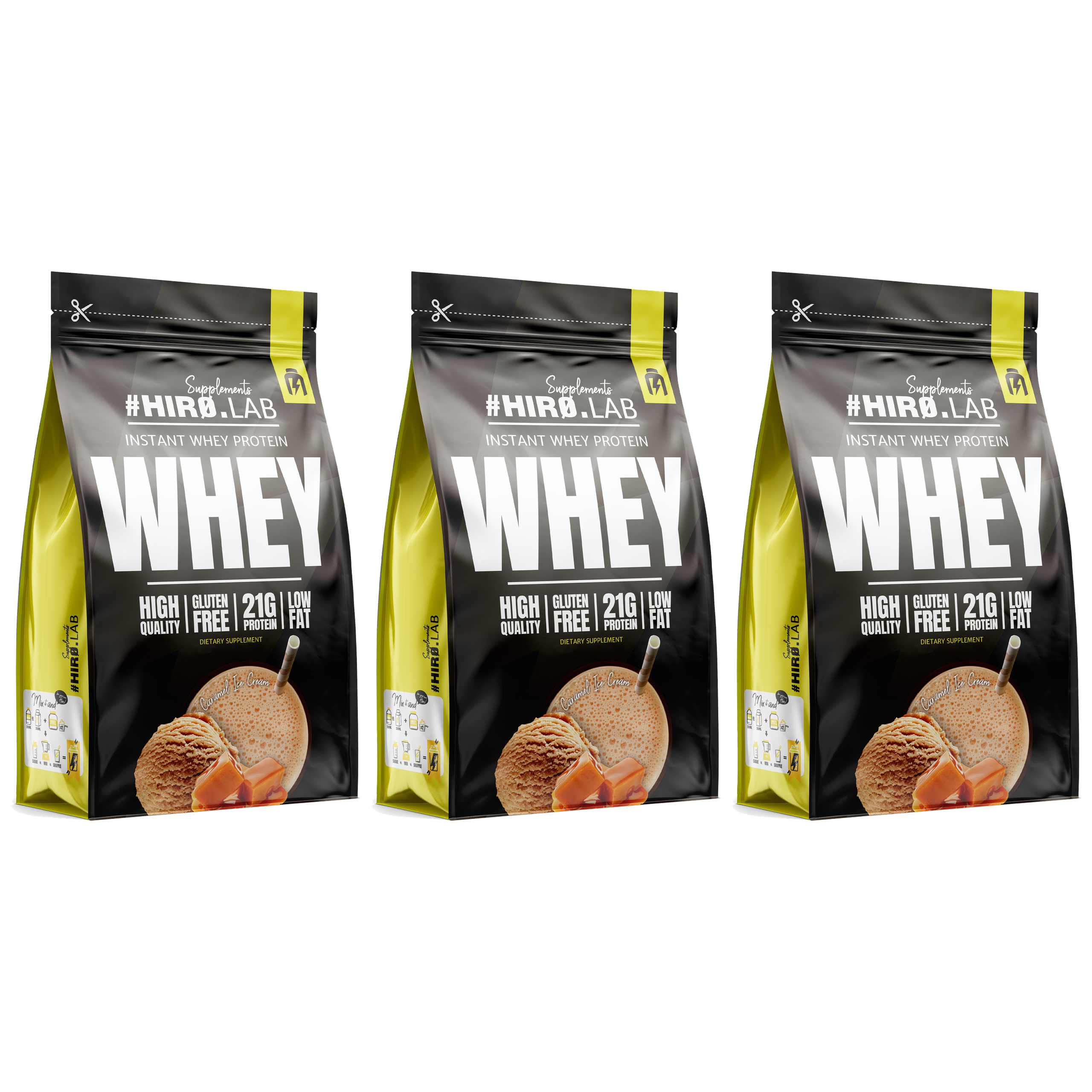 HIRO.LAB Instant Whey Protein - 3x 750g