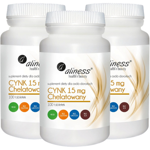 ALINESS - Cynk Chelatowany 15mg - 3x 100vtabs.