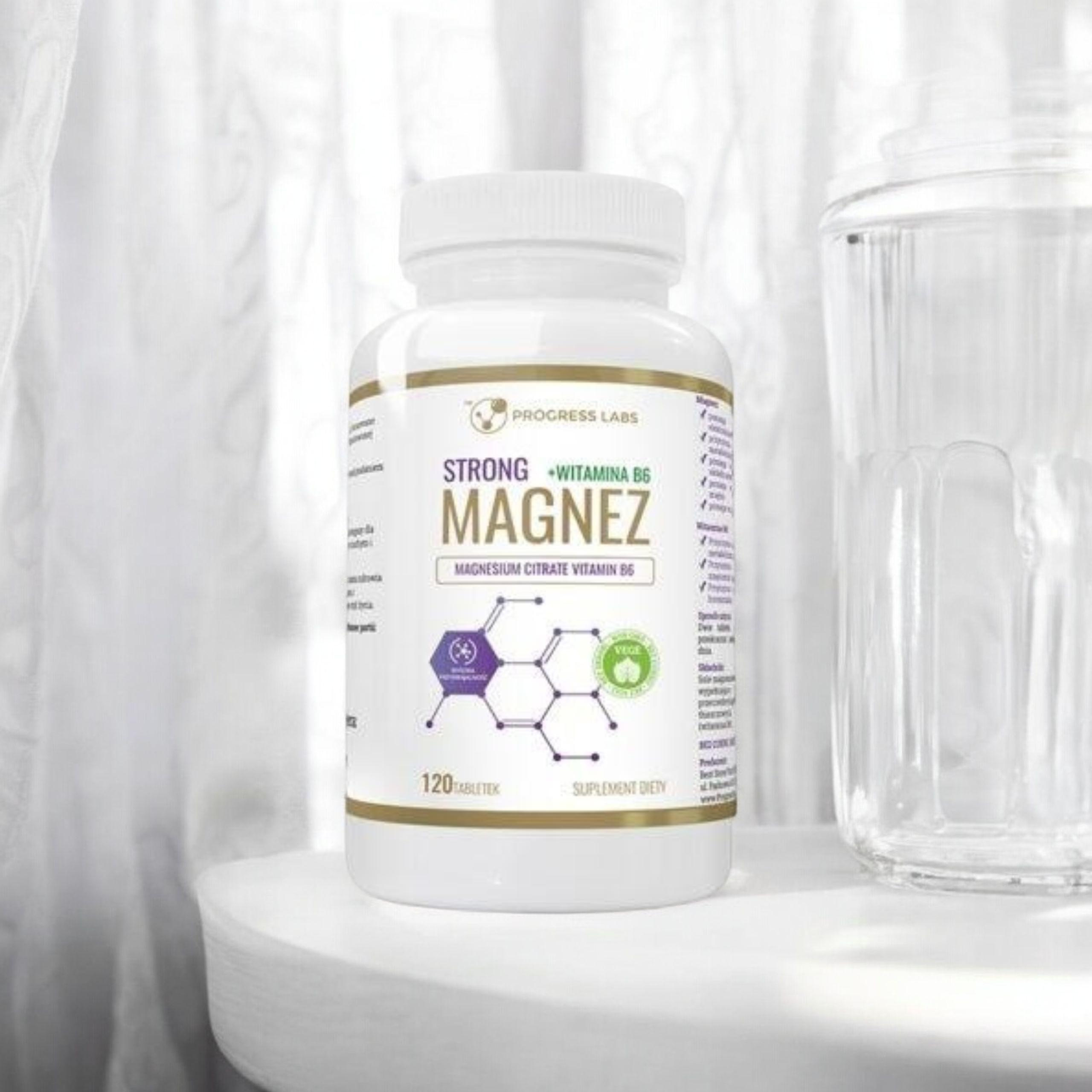 PROGRESS LABS - Magnez Strong + Witamina B6 350mg - 3x 120tabs.