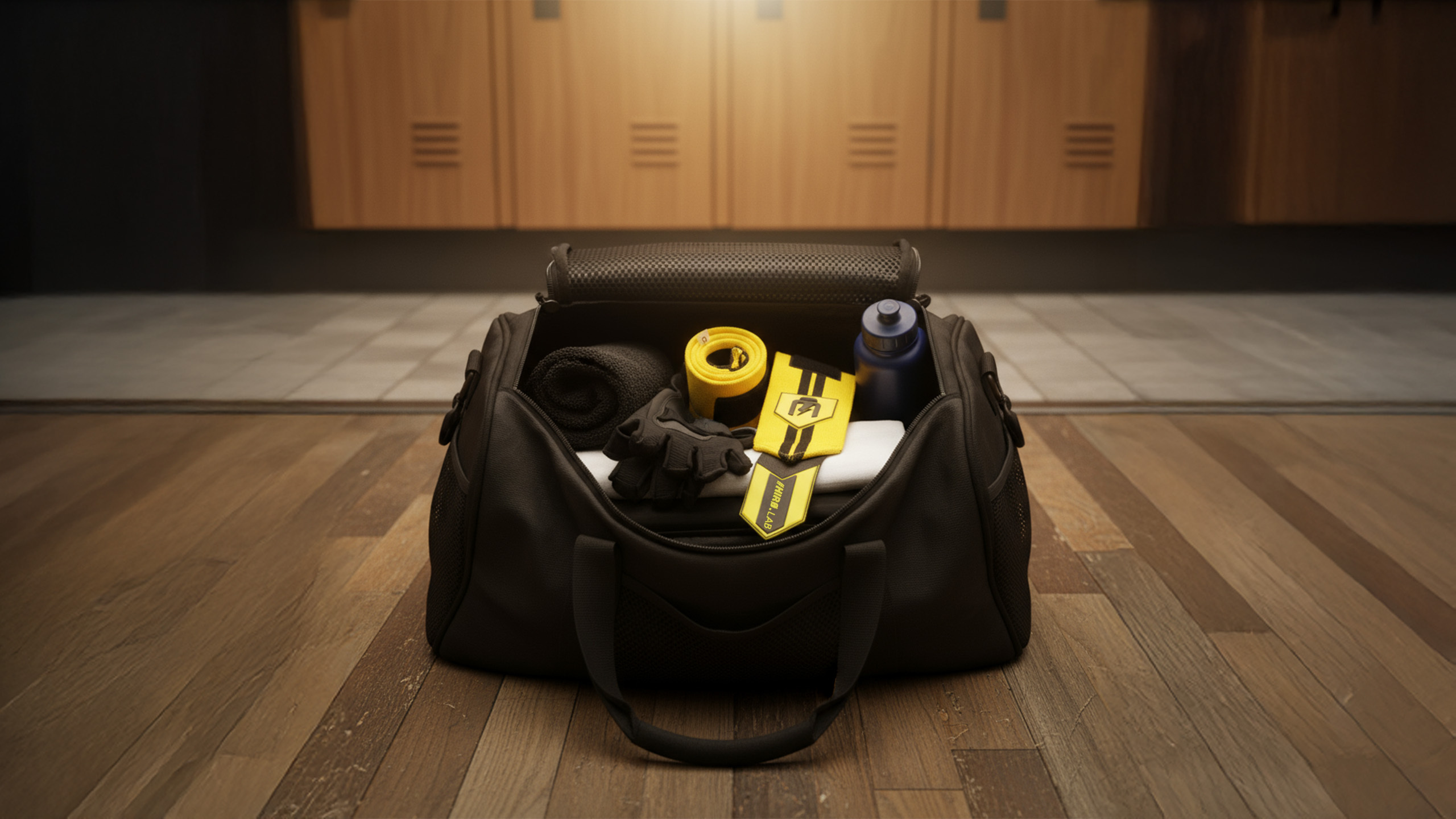 HIRO.LAB Wrist Wrap - Rubber Logo New - Yellow - Opaski usztywniające na nadgarstki