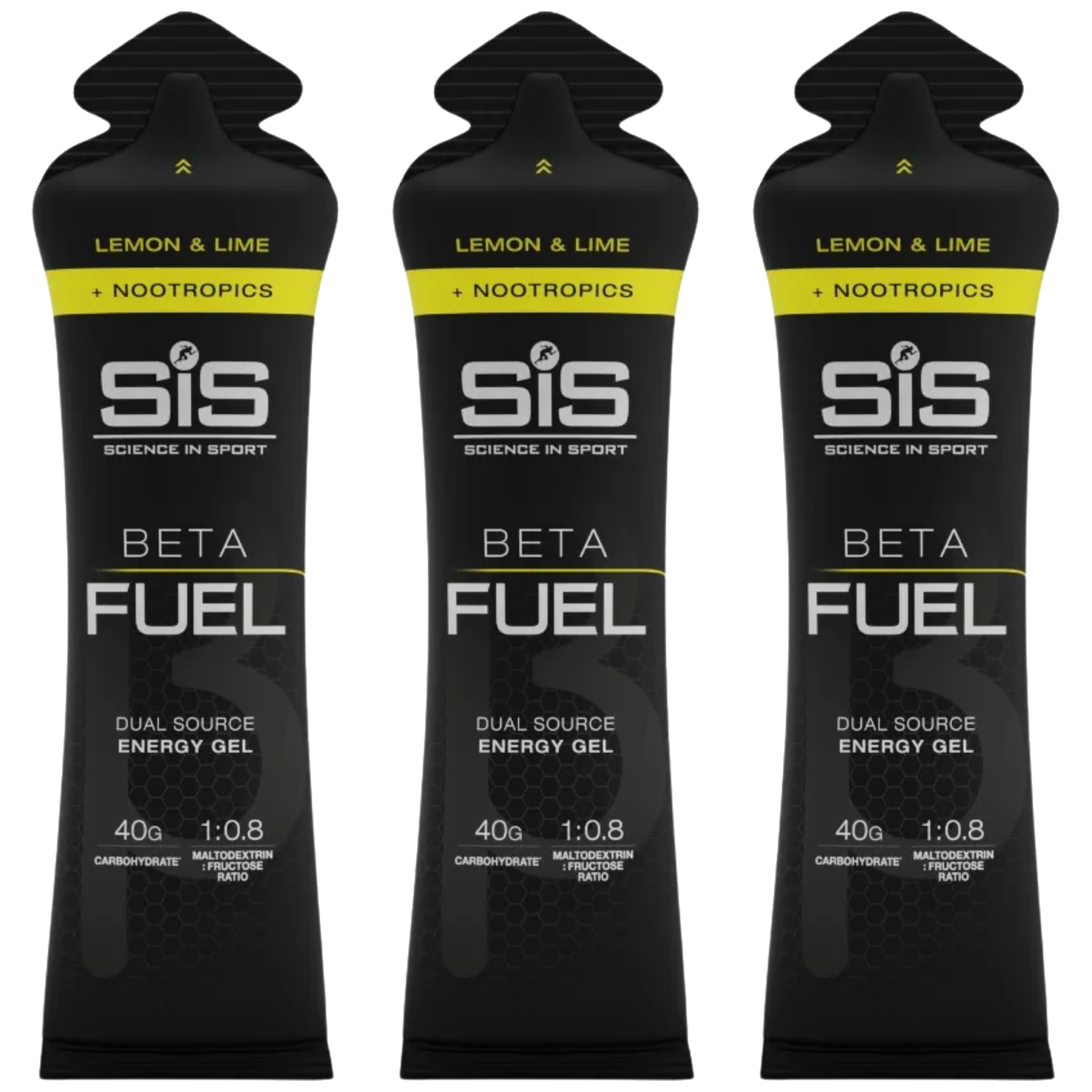 SIS (SCIENCE IN SPORT) - Beta Fuel Energy Gel + Nootropics - 3x 60ml - Lemon Lime