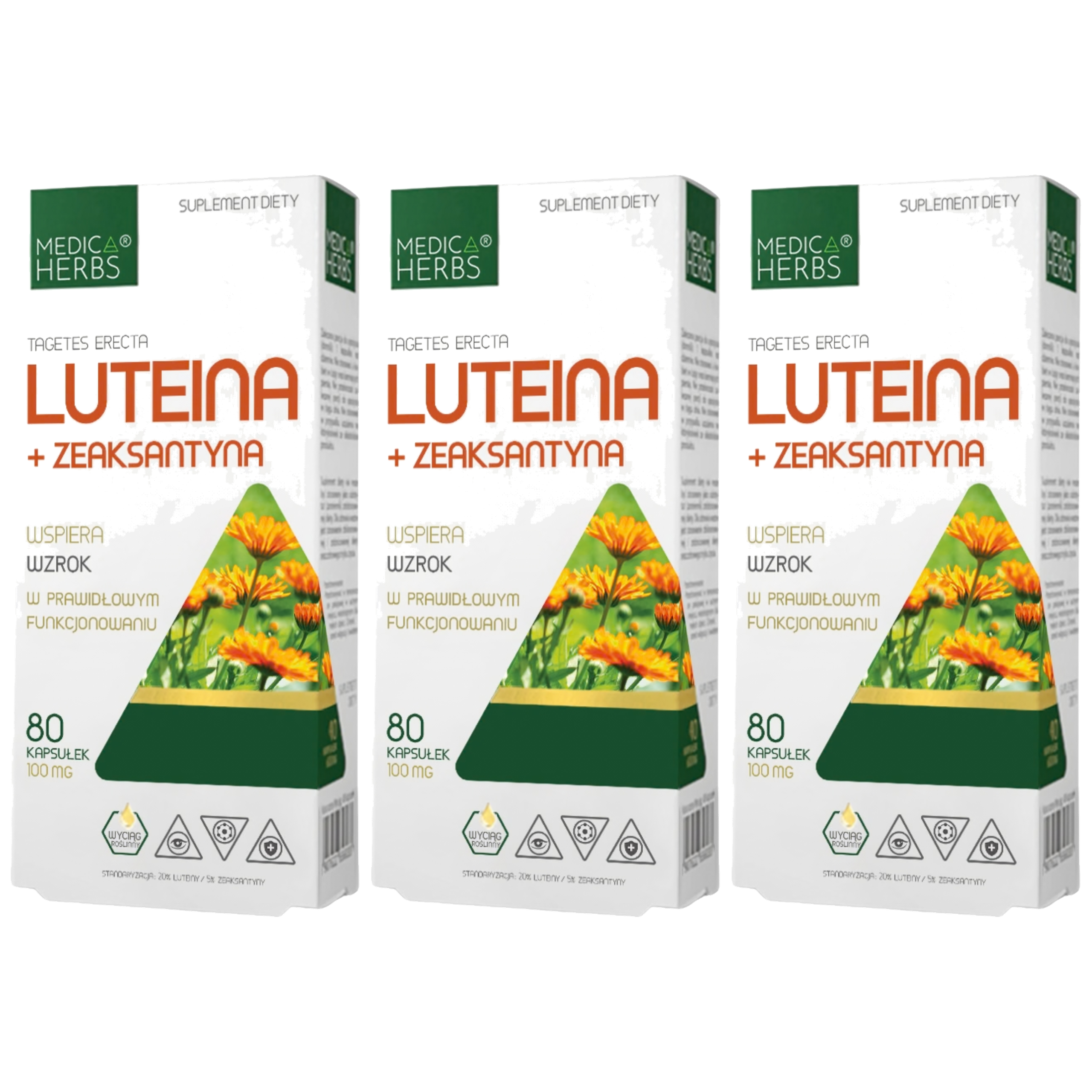MEDICA HERBS - Luteina + Zeaksantyna - 3x 80caps.