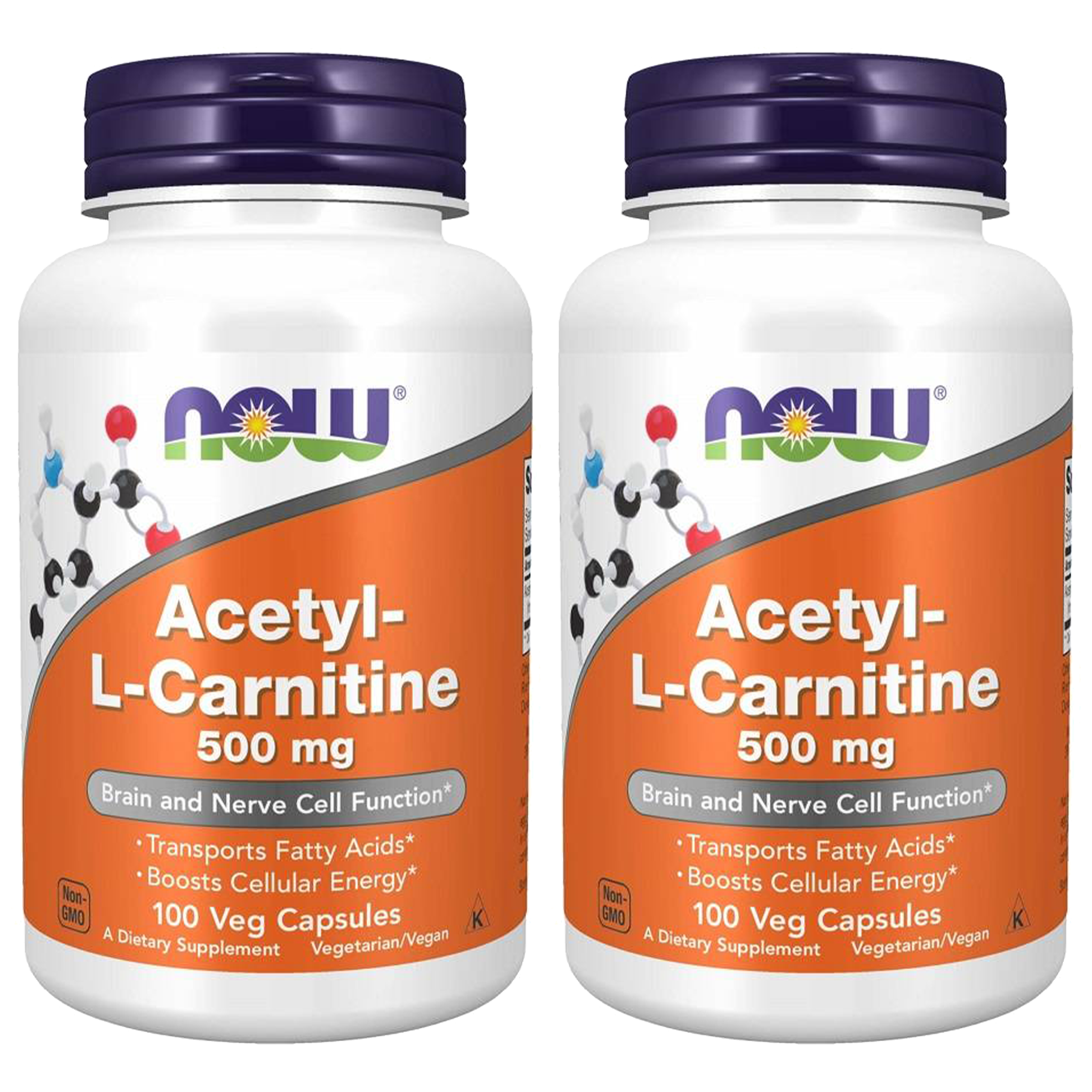 NOW Acetyl L-Carnitine 500mg - 2x 100vcaps.