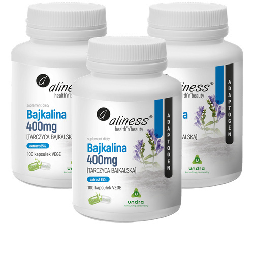 ALINESS Bajkalina 400 mg Tarczyca Bajkalska - 3x 100vcaps