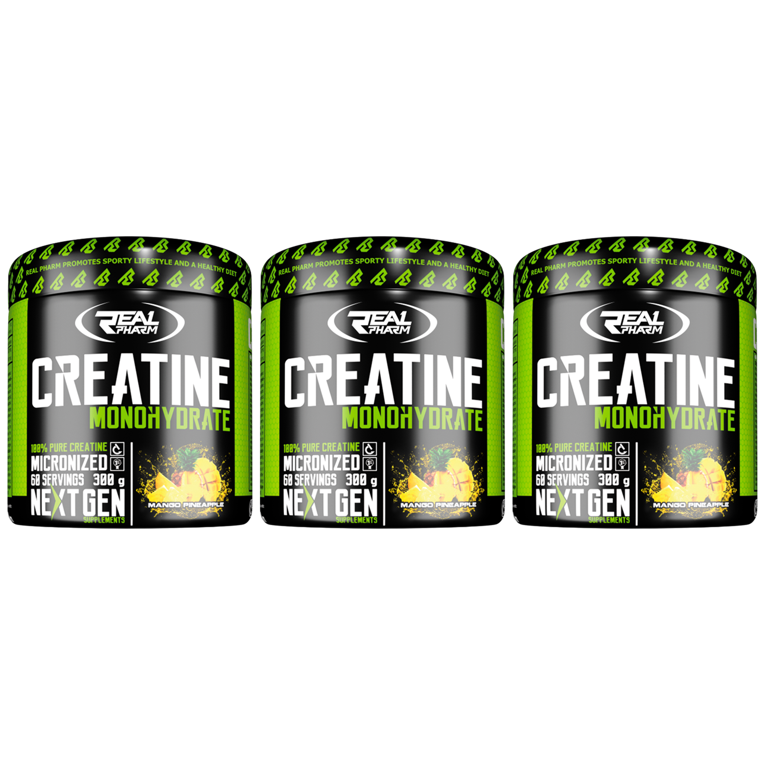 REAL PHARM Creatine Monohydrate - 3x 300g