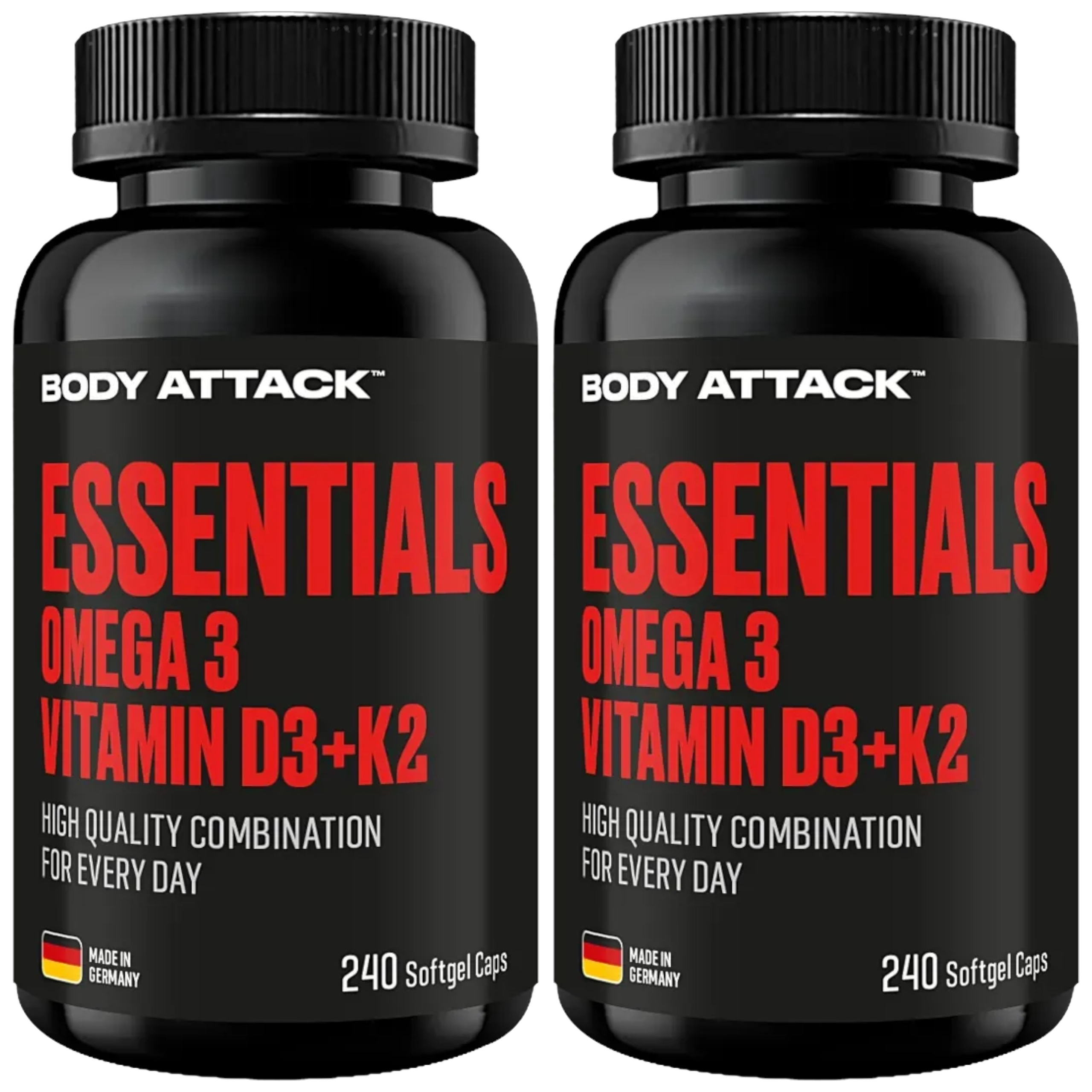BODY ATTACK - Omega 3 Vitamin D3+K2 - 2x 240softgels