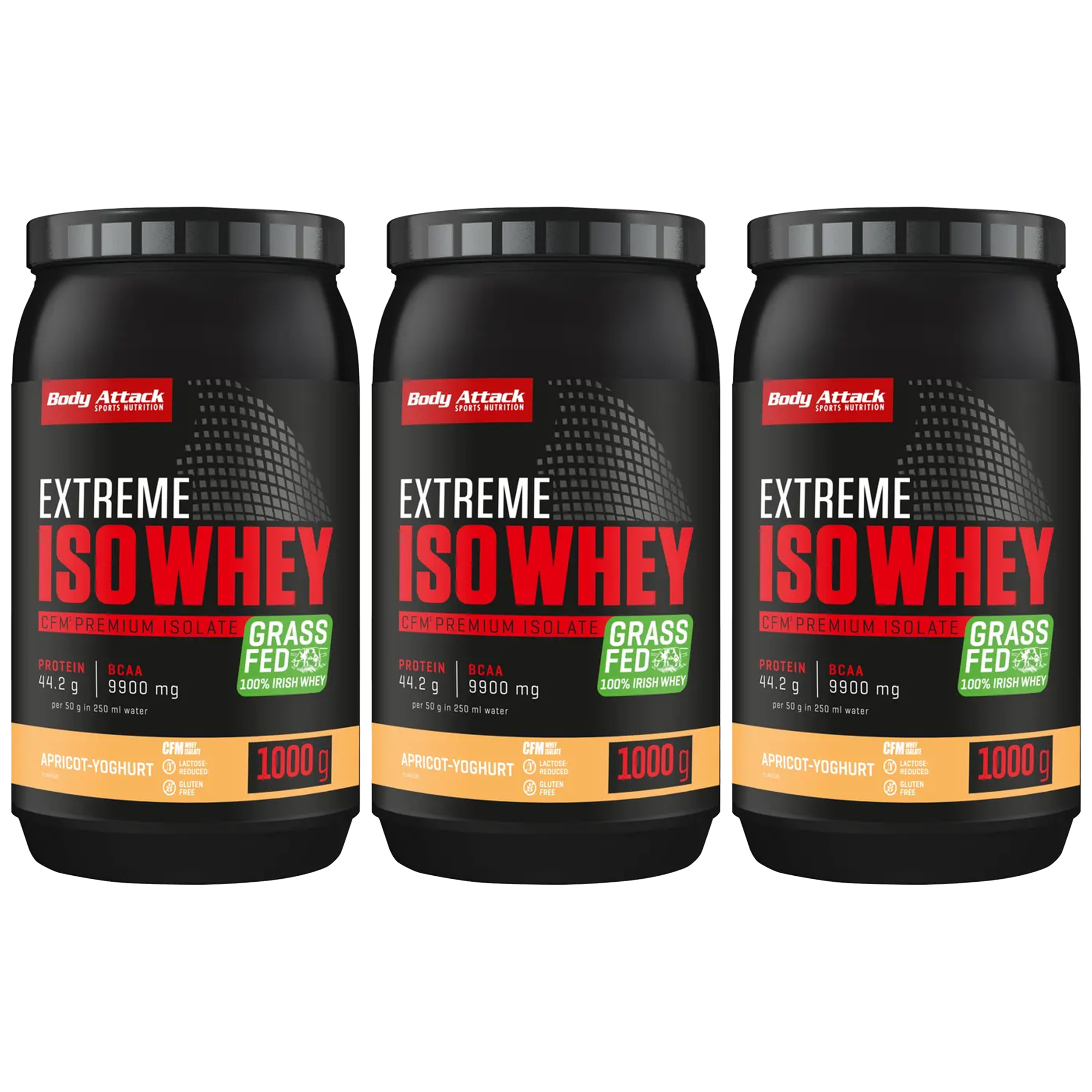 BODY ATTACK Extreme Iso Whey - 3x 1000g