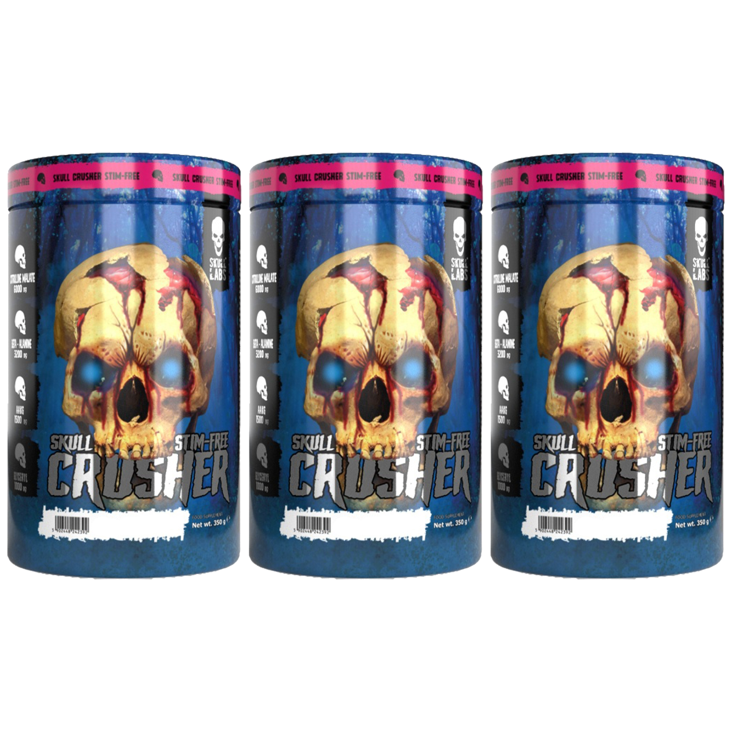 SKULL LABS Skull Crusher Stim-Free - 3x 350g - Citrus Peach