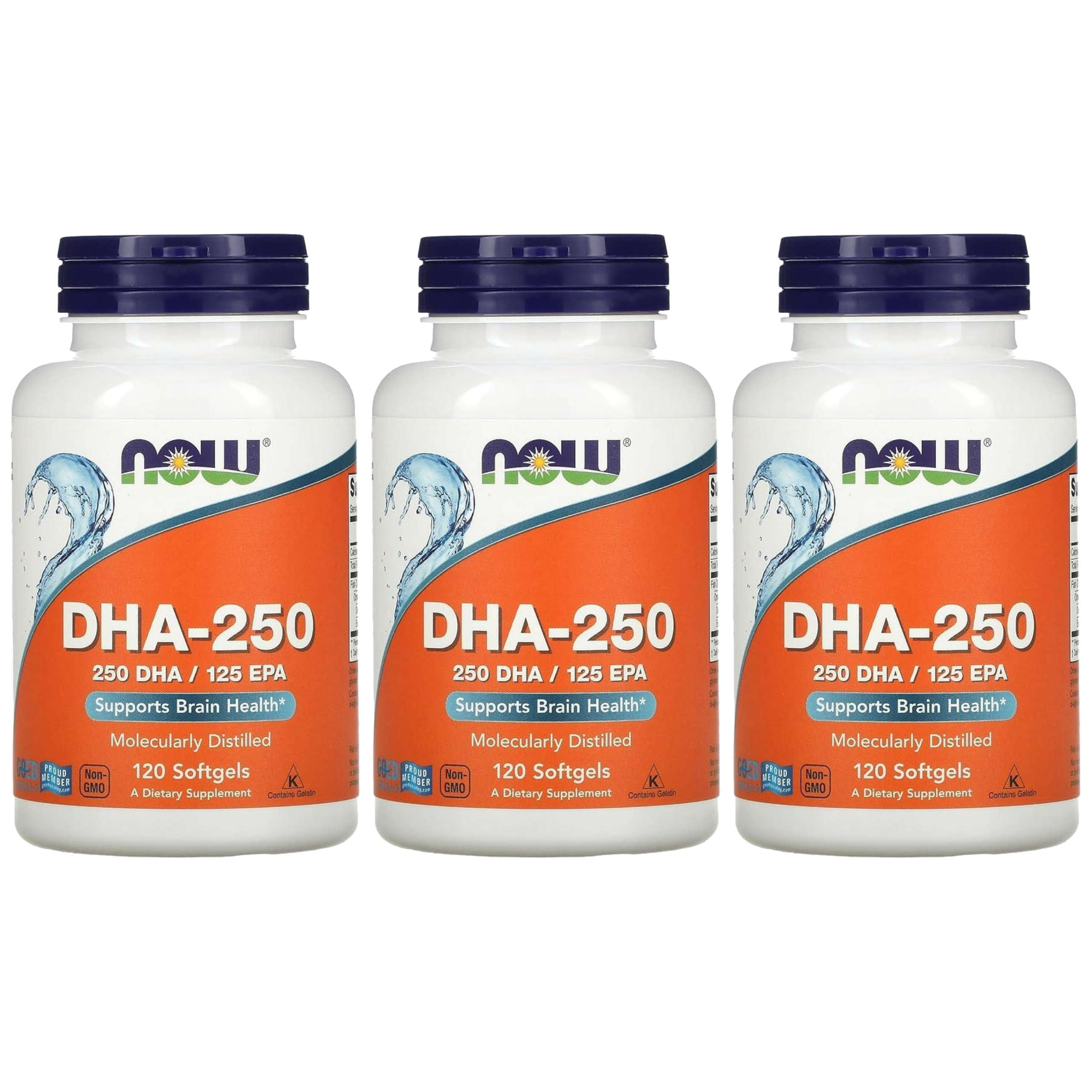 NOW - DHA 250mg - 3x 120softgels