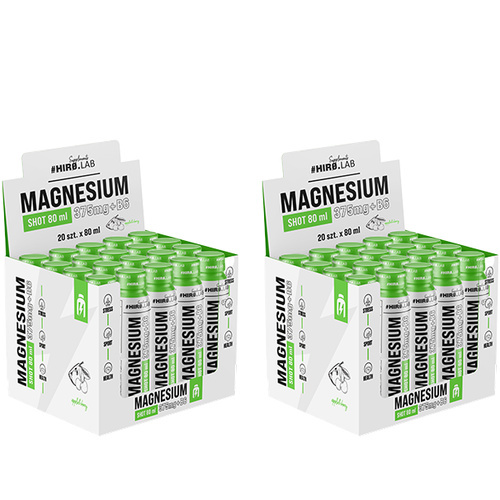 HIRO.LAB Magnesium + B6 Shot - BOX 20x 2x 80ml - Cherry Apple