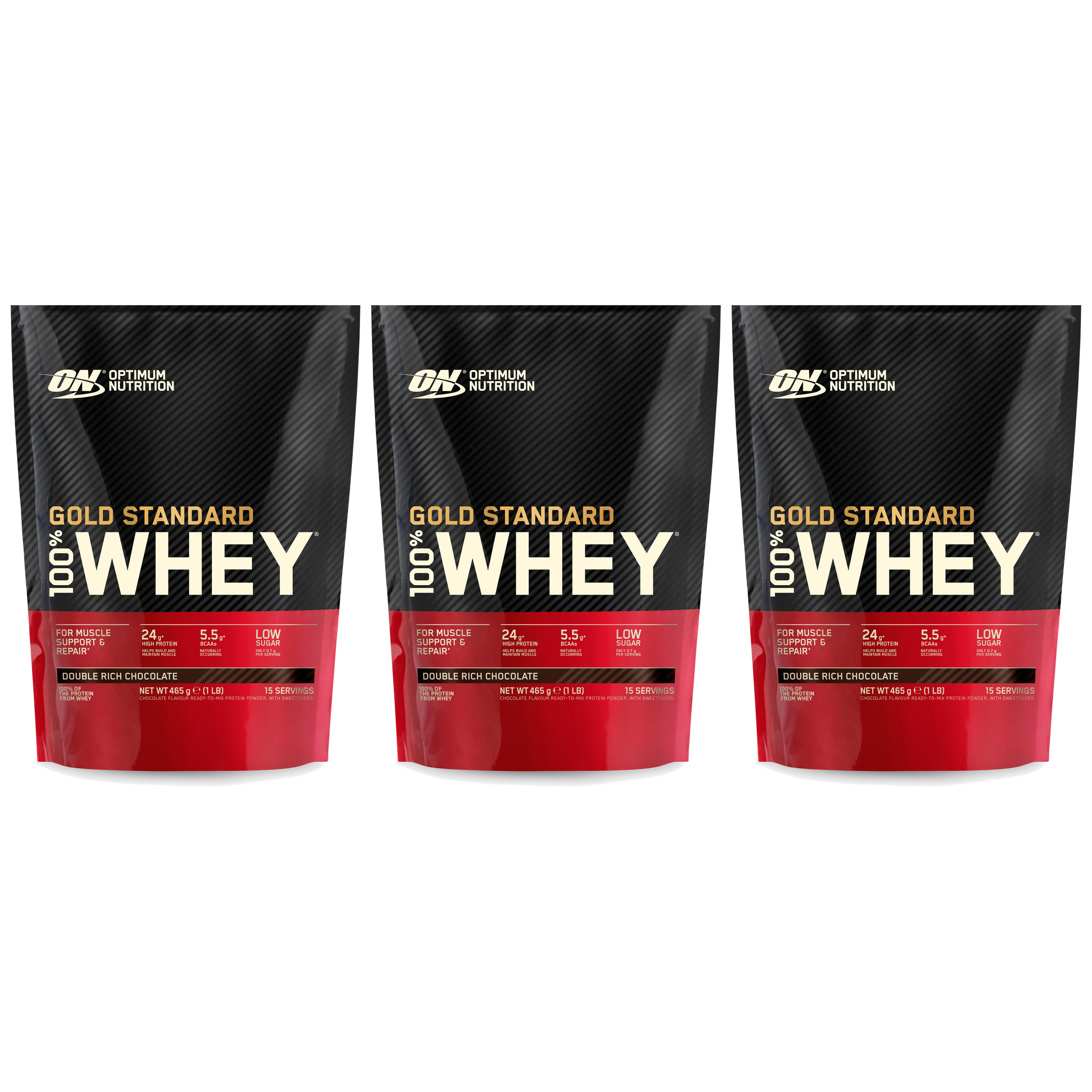 OPTIMUM NUTRITION Whey Gold Standard Bag - 3x 465g