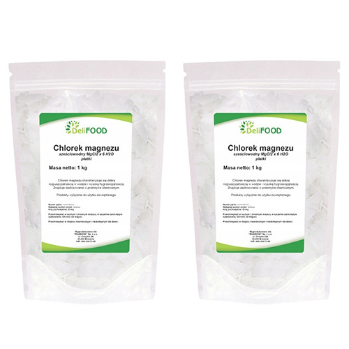 DELIFOOD Chlorek Magnezu Sześciowodny - 2x 1000g