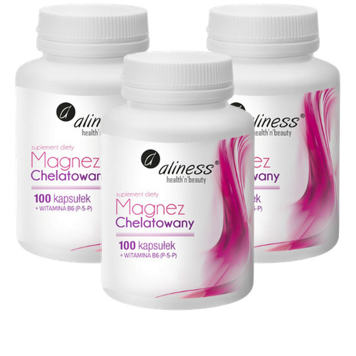 ALINESS - Magnez Chelatowany 720mg + B6 (P-5-P) - 3x 100caps.
