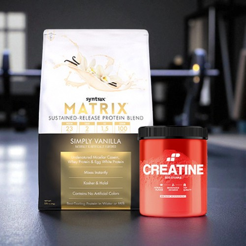 Białko Syntrax Matrix 5.0 Waniliowe 2270g (75 porcji) + Kreatyna MP Nutrition Monohydrate 500g (100 porcji)