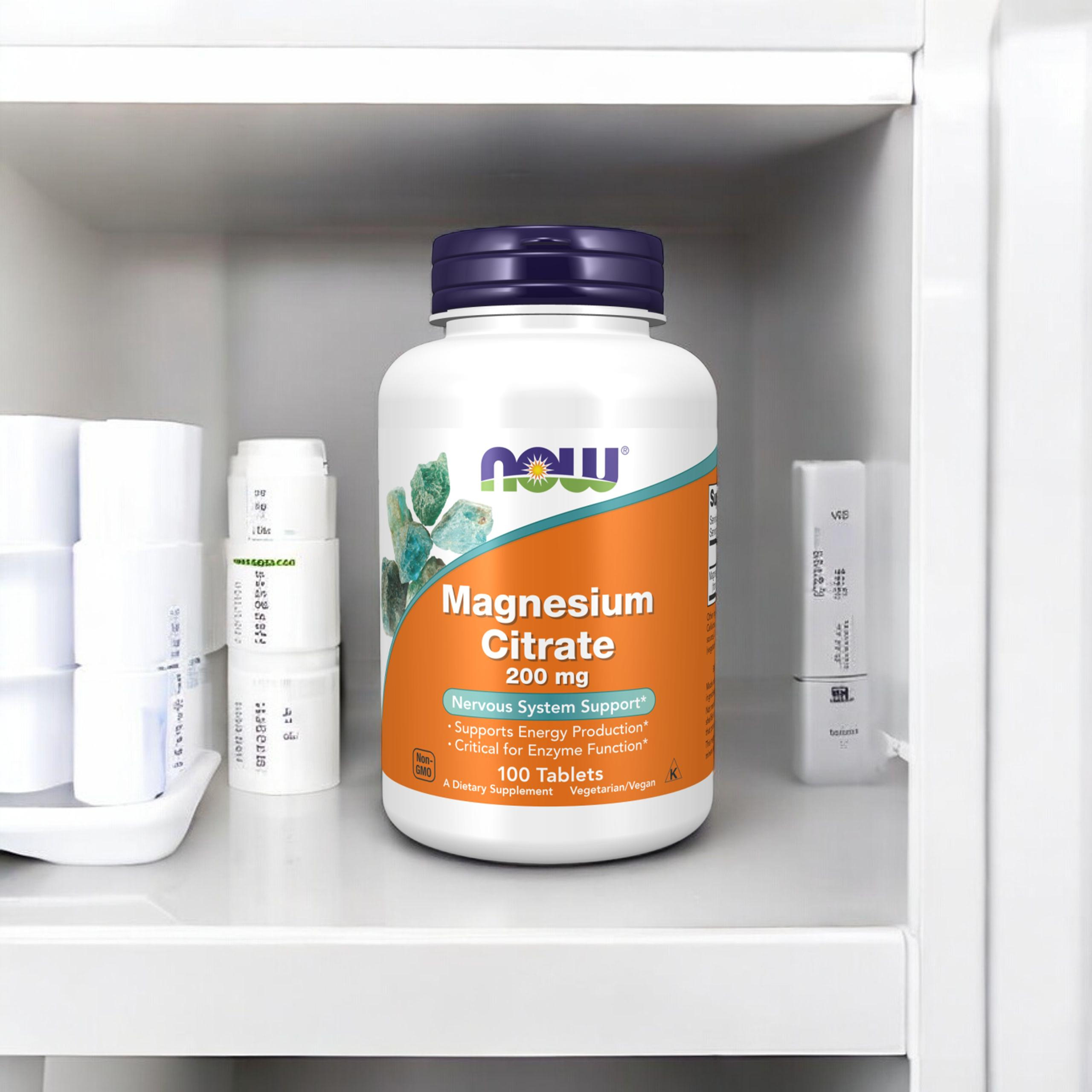 NOW Magnesium Citrate 200mg - 2x 100tabs