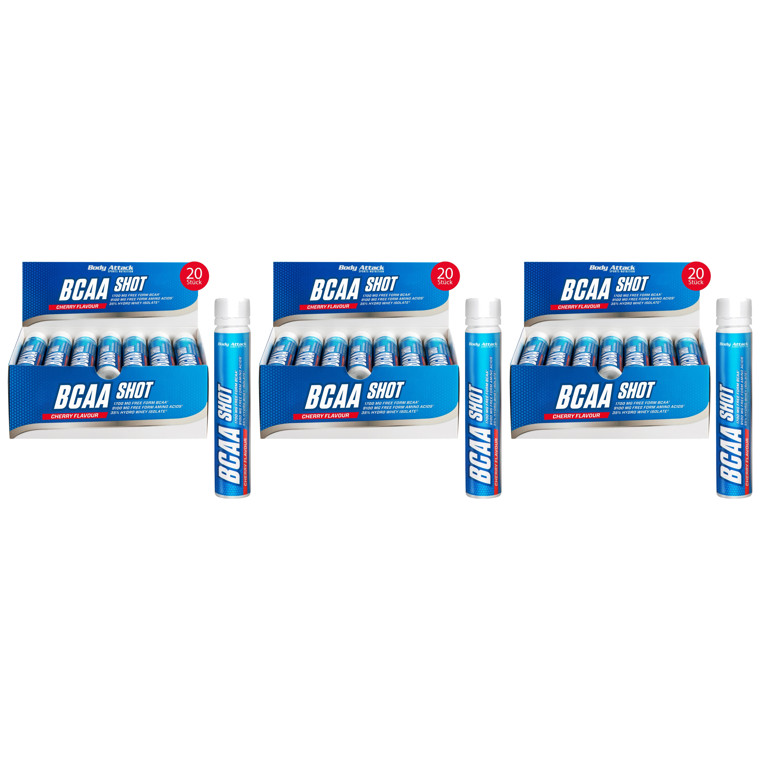 BODY ATTACK - BCAA Shot - 20x 3x 25ml - Cherry